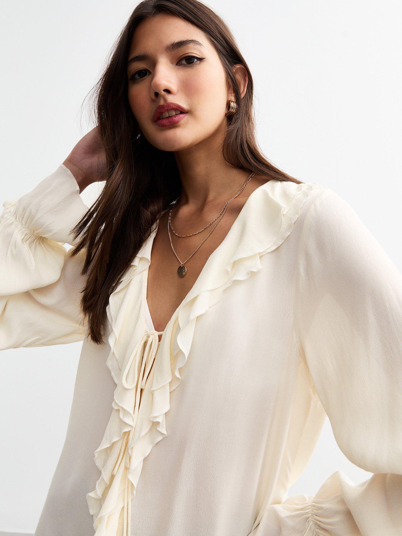 new-look-ruffle-trim-crepe-blouse-off-whiteoutfit