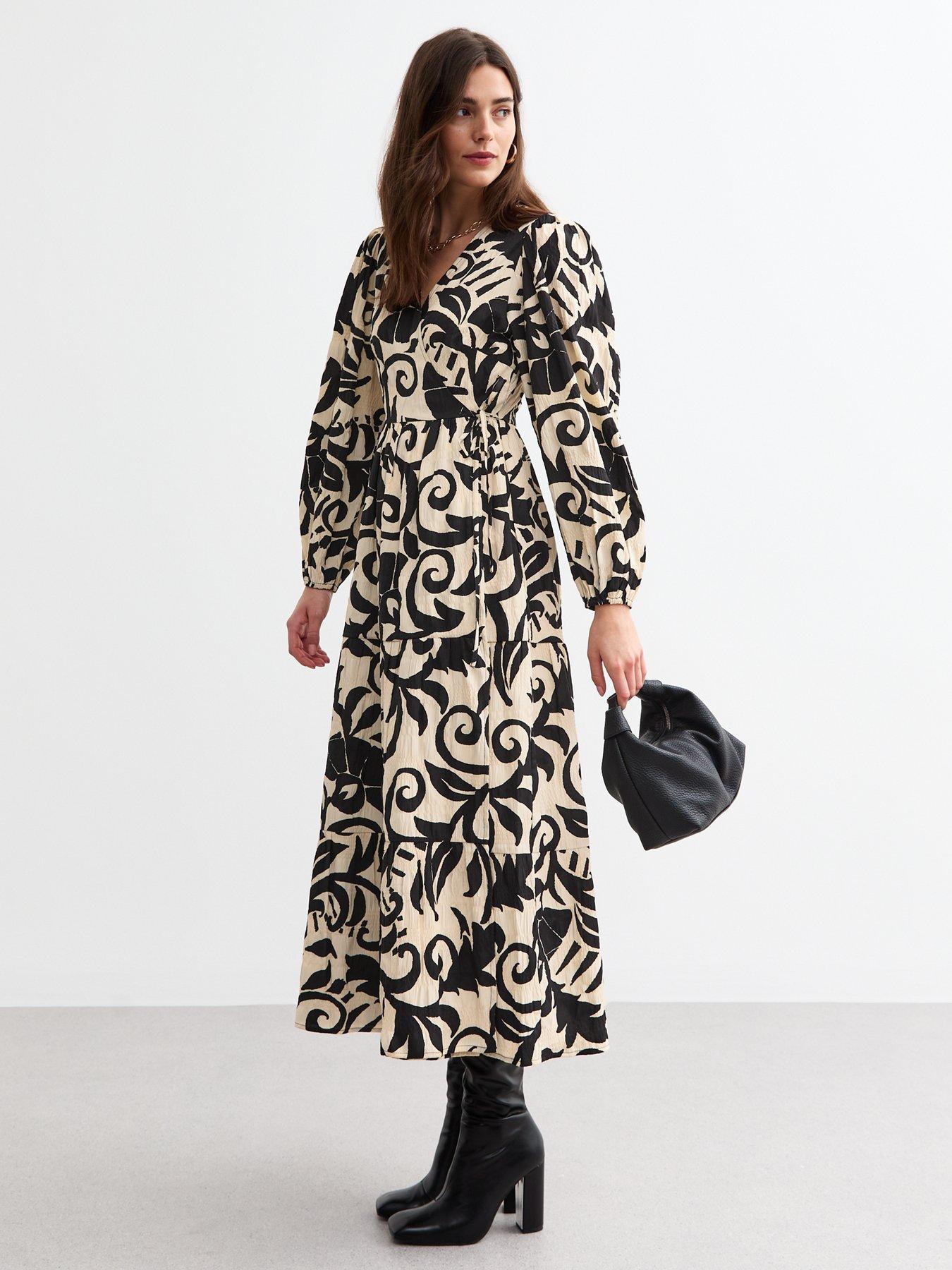 new-look-black-fern-crinkled-midi-wrap-dress-print