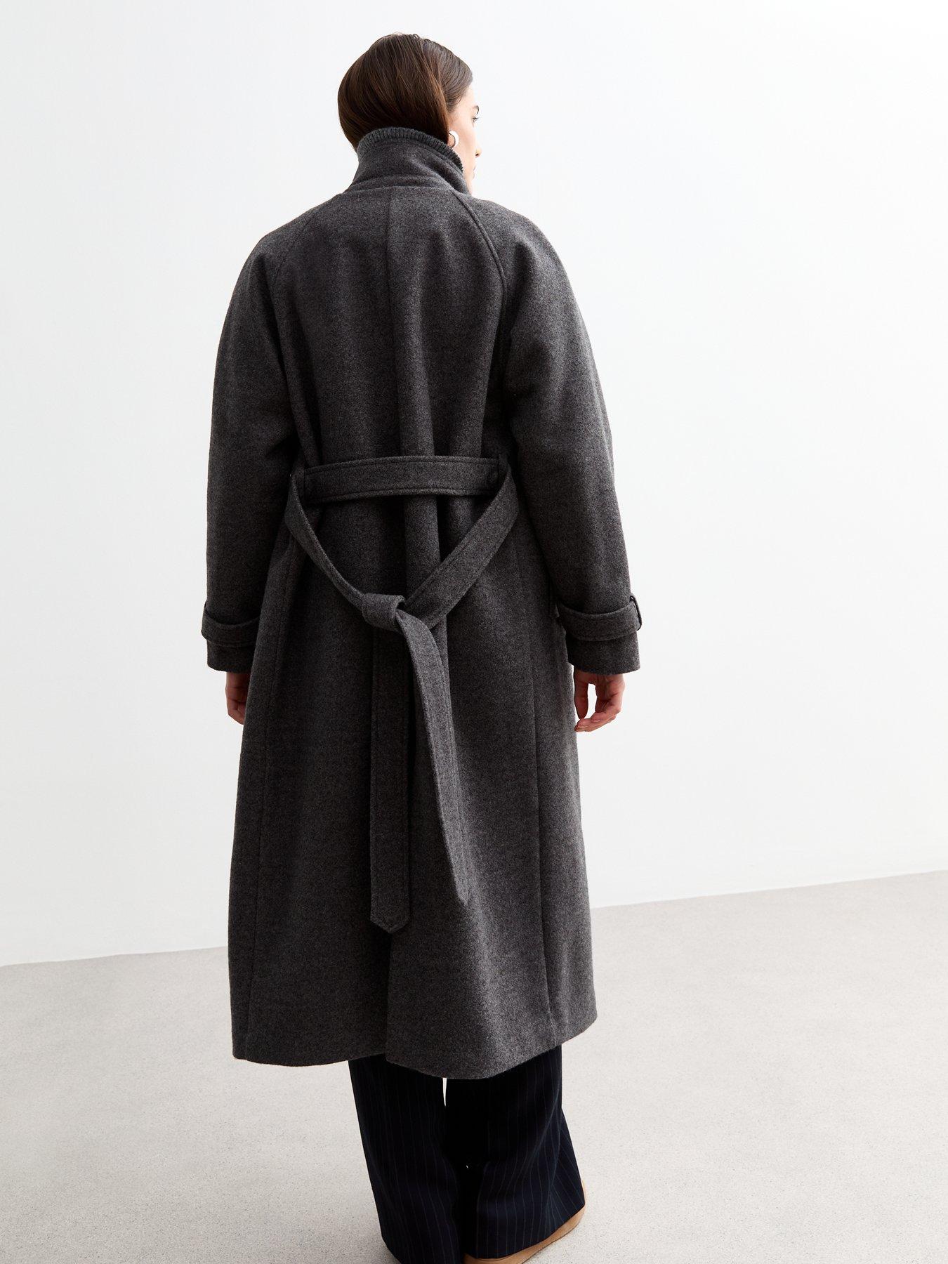 new-look-grey-tie-waist-funnel-neck-coatstillFront