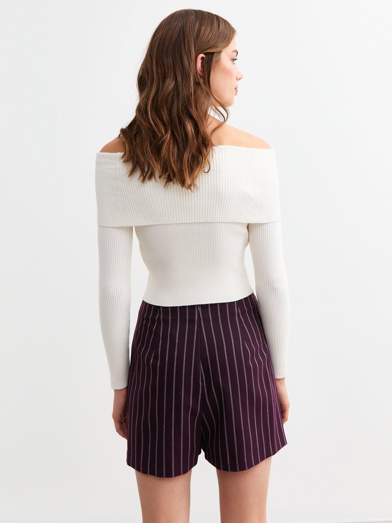 new-look-pinstriped-wrap-skort-burgundystillFront