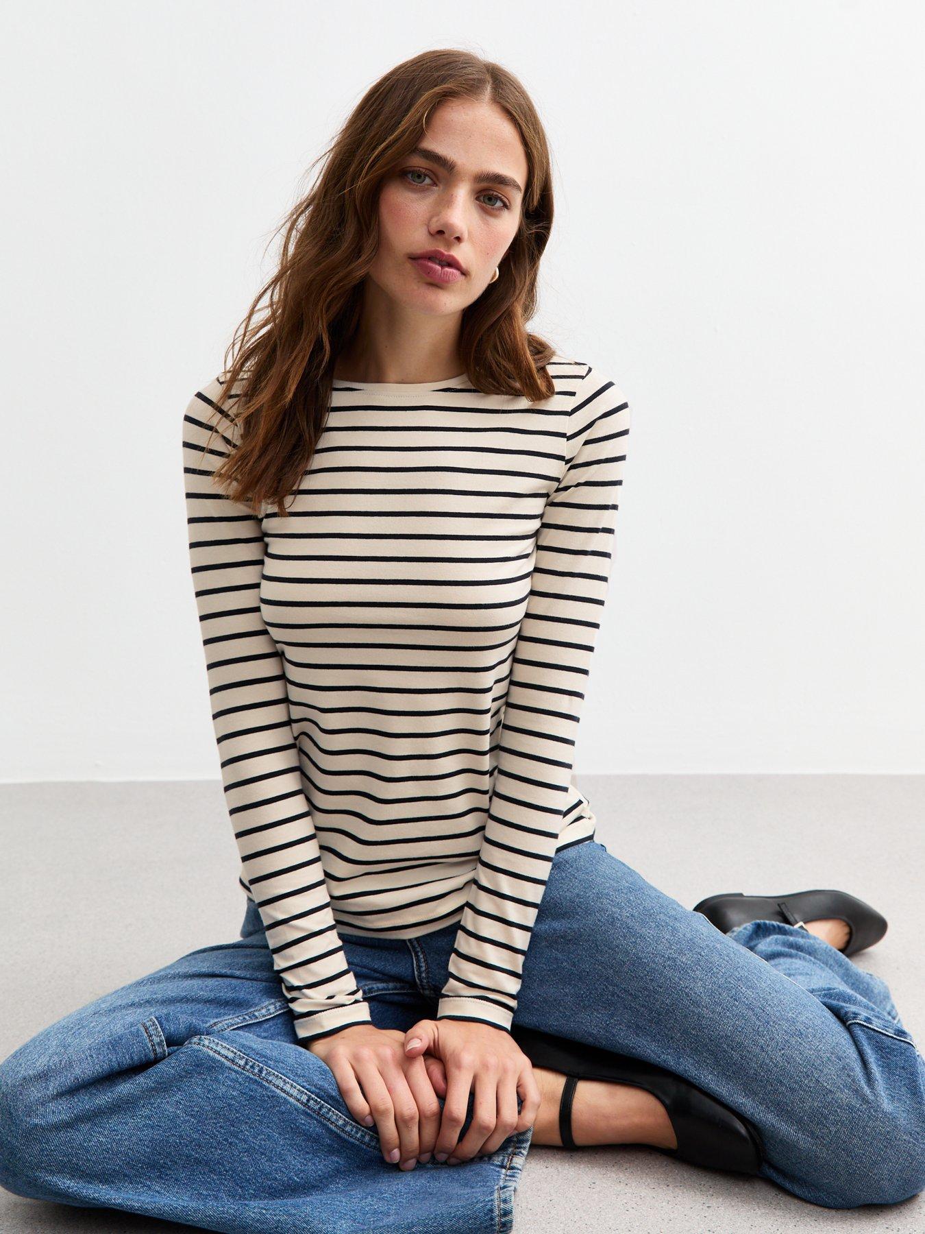 new-look-striped-long-sleeve-top-off-white