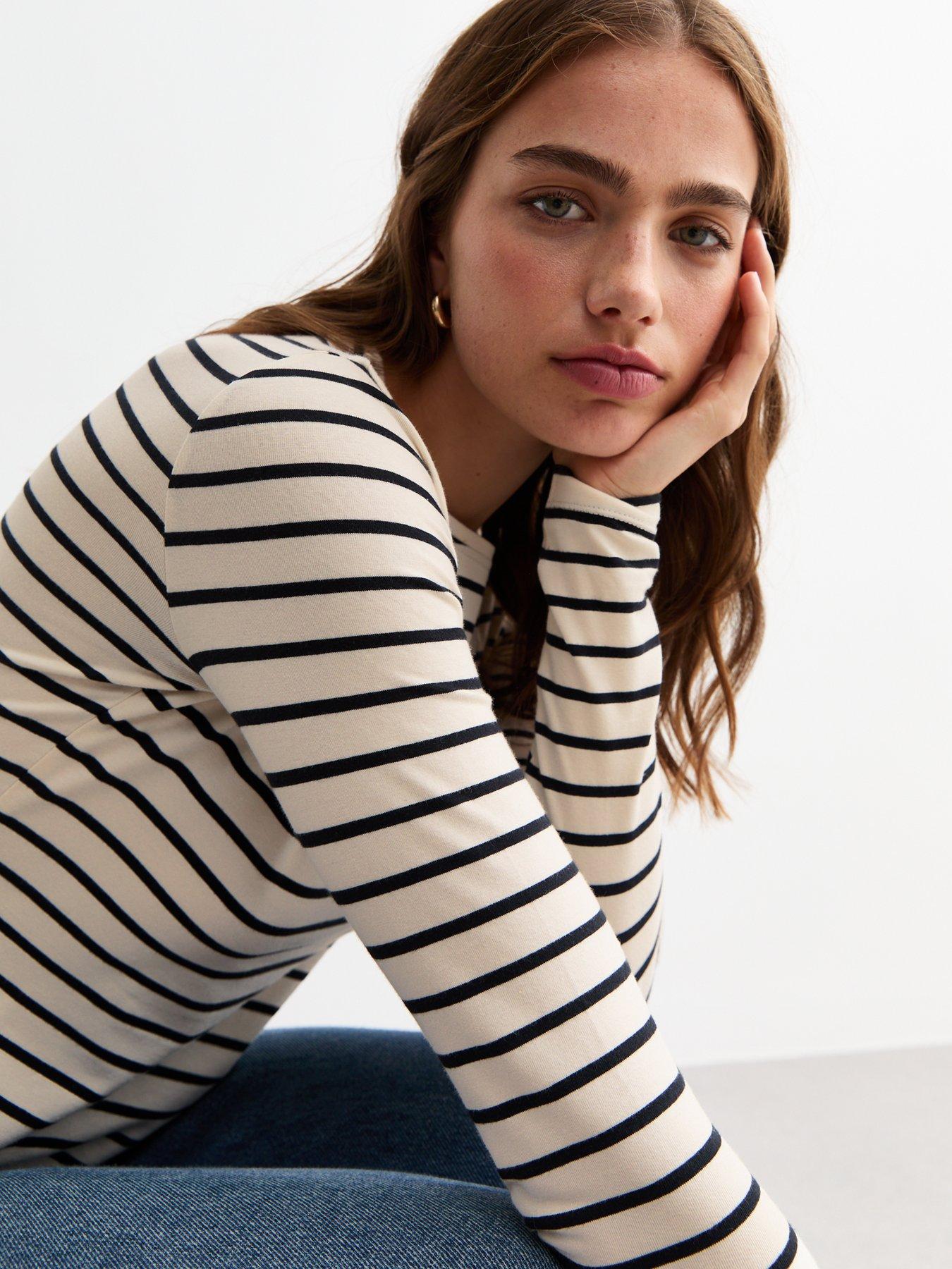 new-look-striped-long-sleeve-top-off-whiteoutfit