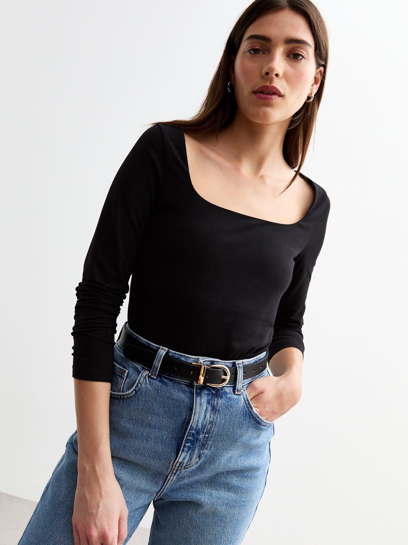 new-look-square-neck-long-sleeve-top-blackfront