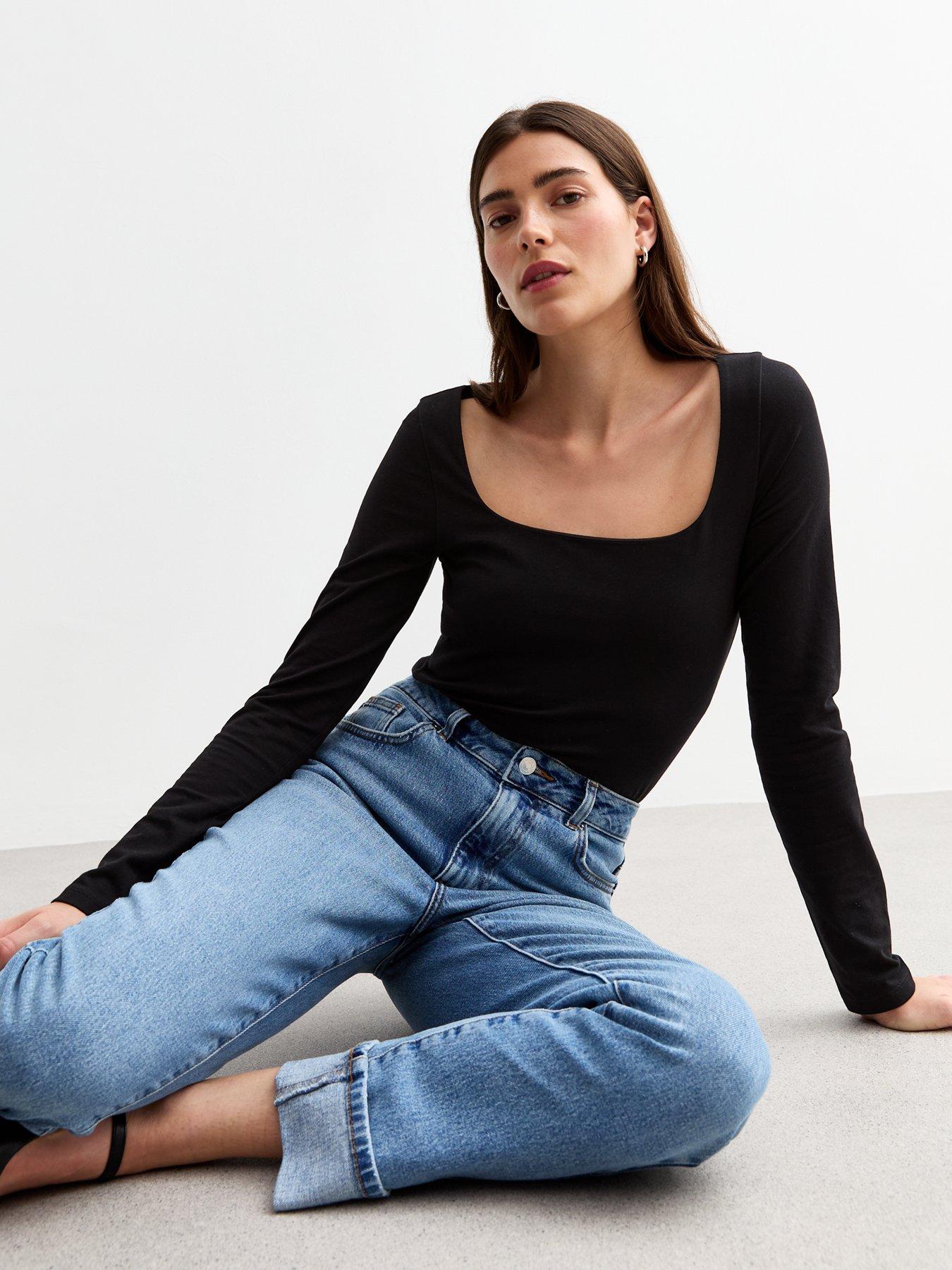 new-look-square-neck-long-sleeve-top-blackback