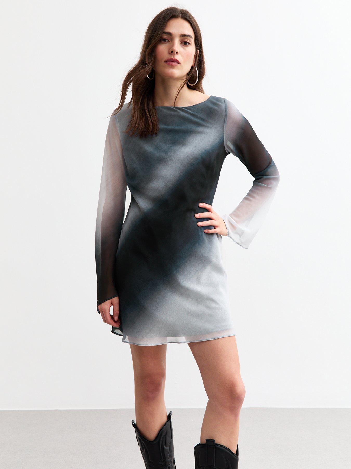 new-look-grey-chiffon-ombre-flared-sleeve-mini-dress-printback