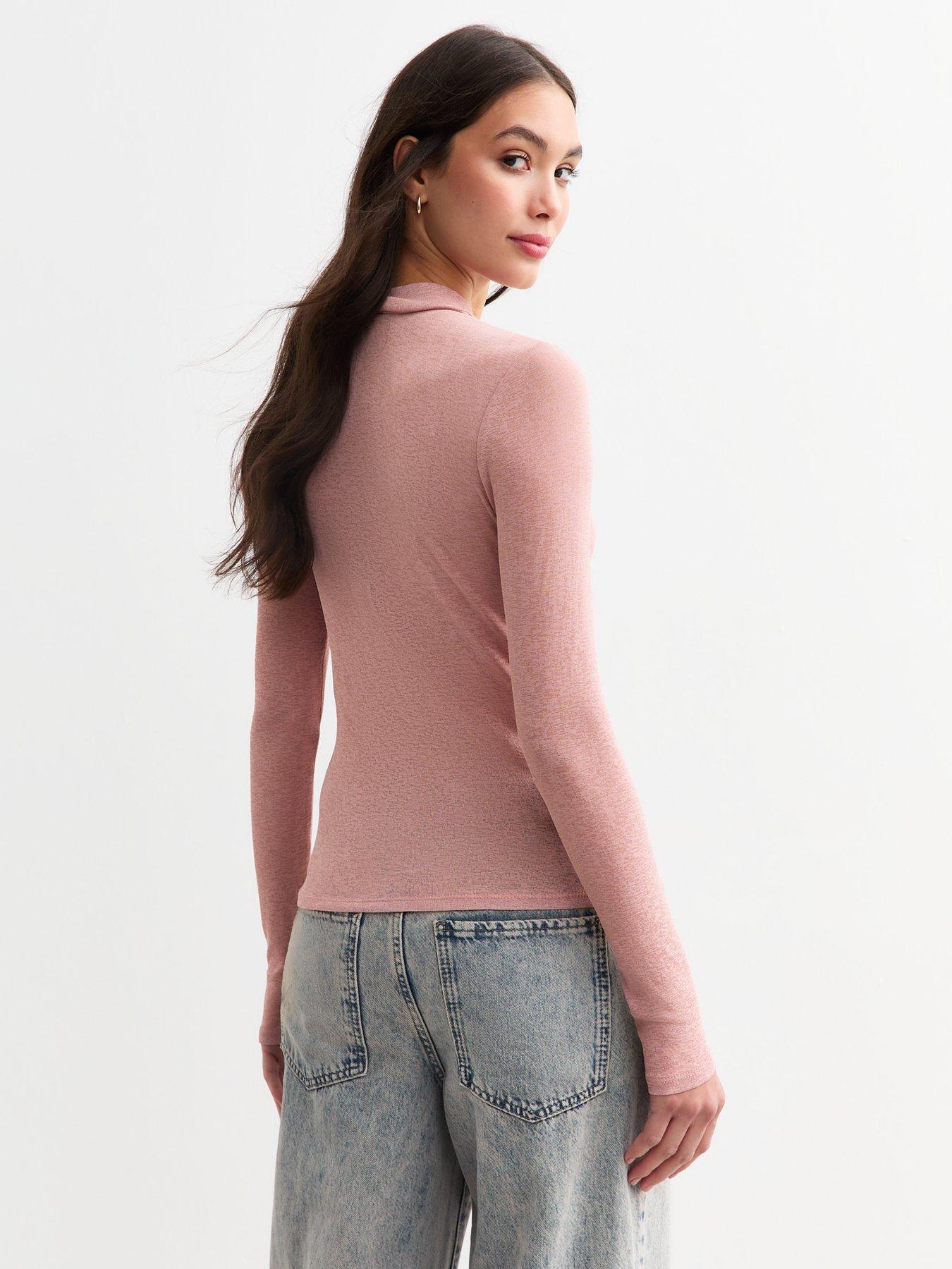 new-look-mesh-high-neck-long-sleeve-top-pinkstillFront