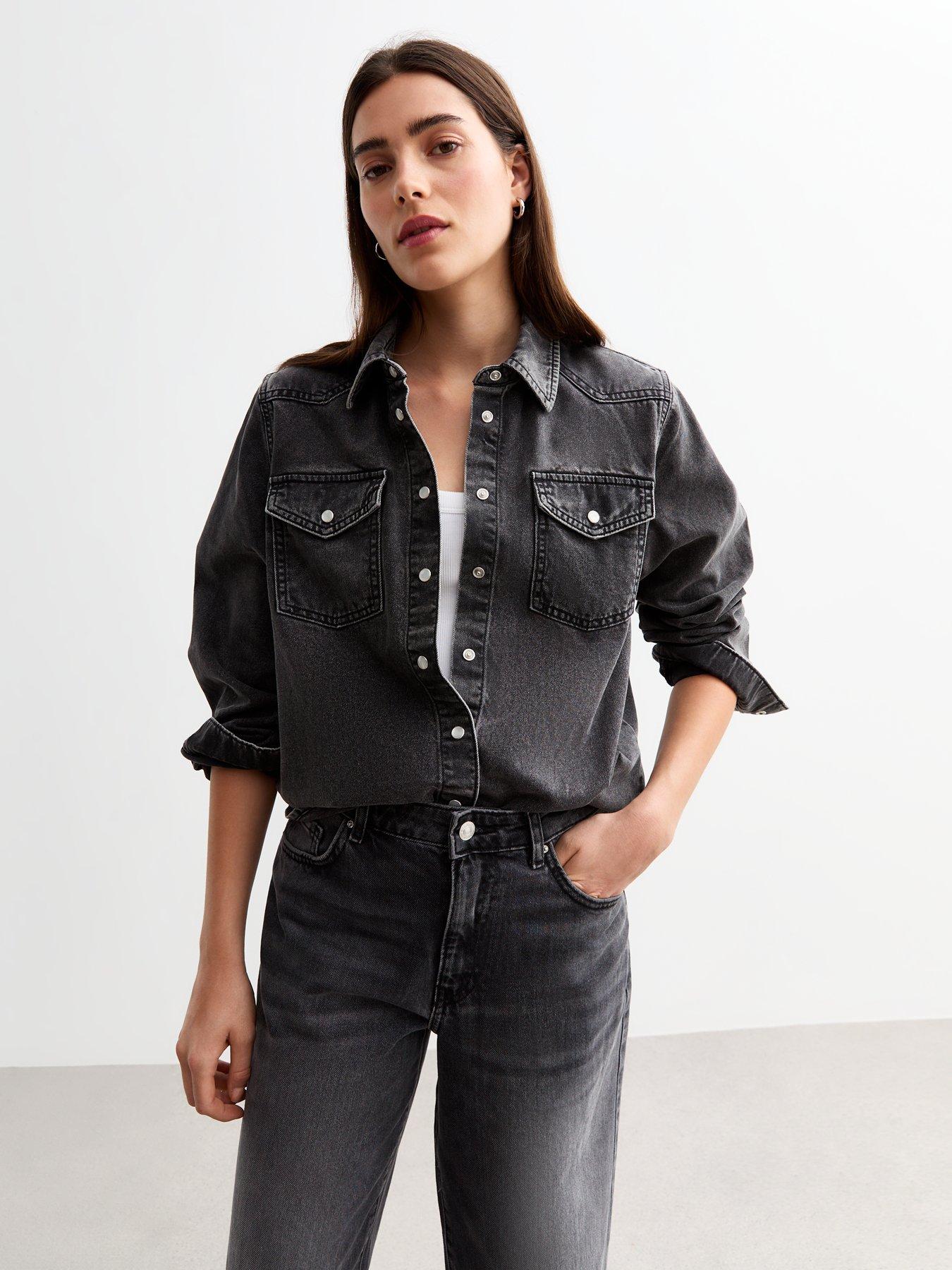 new-look-denim-western-shirt-dark-grey