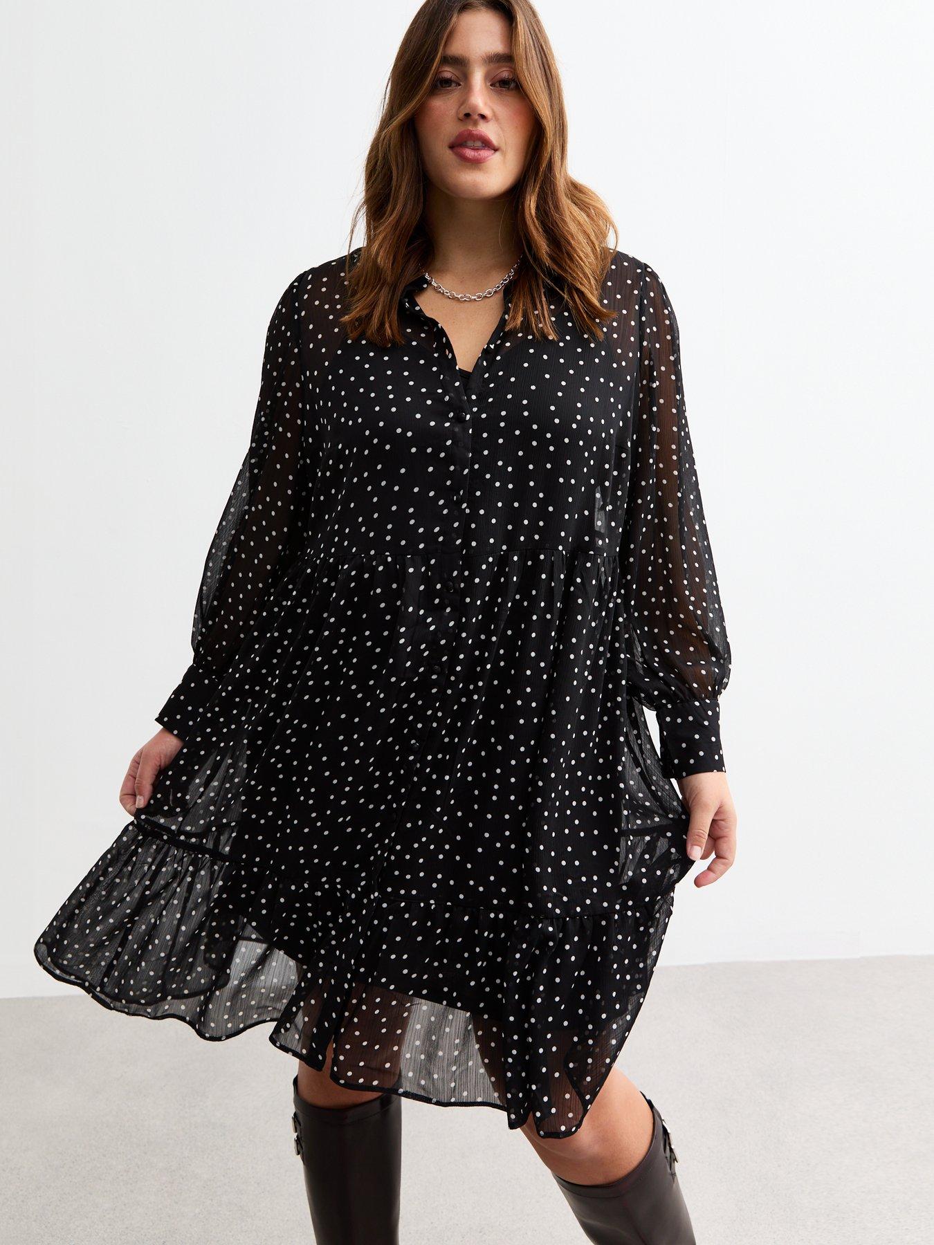 new-look-curves-black-polka-dot-chiffon-dress-print