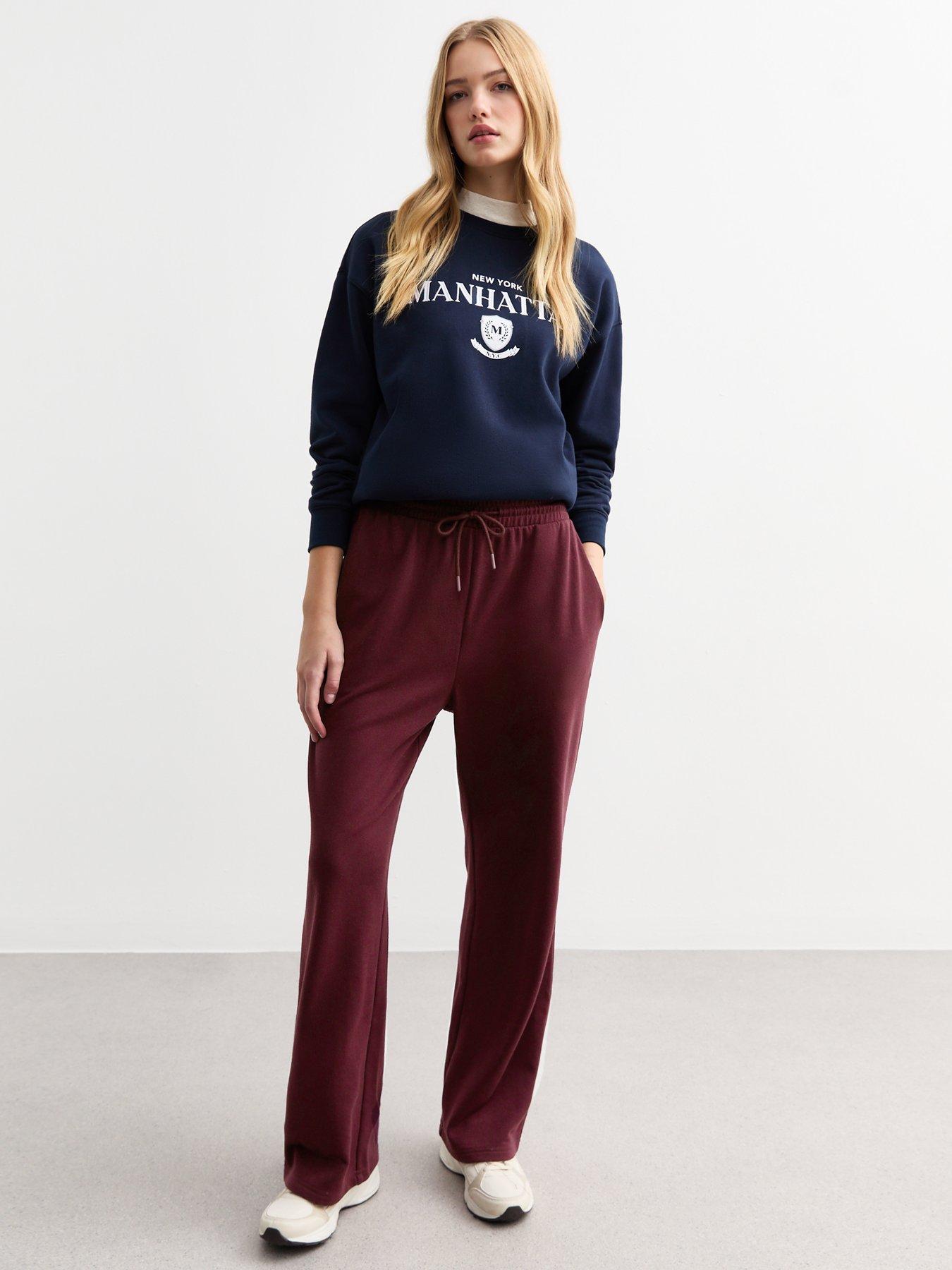 new-look-drawstring-wide-leg-joggers-burgundy