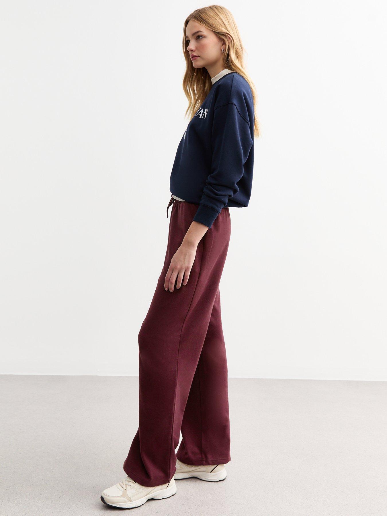 new-look-drawstring-wide-leg-joggers-burgundyback