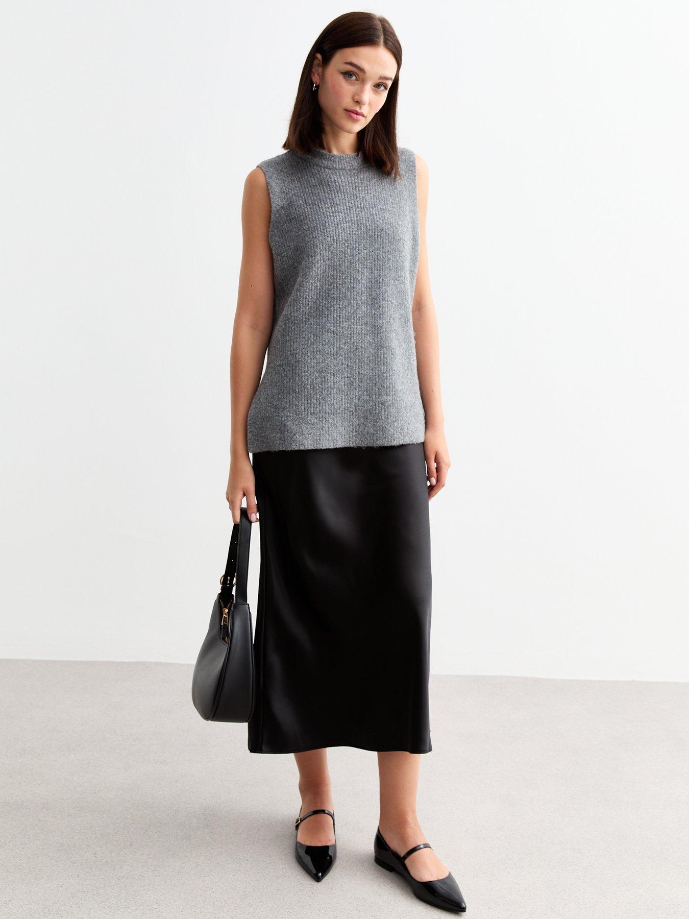 new-look-satin-bias-cut-midi-skirt-blackfront