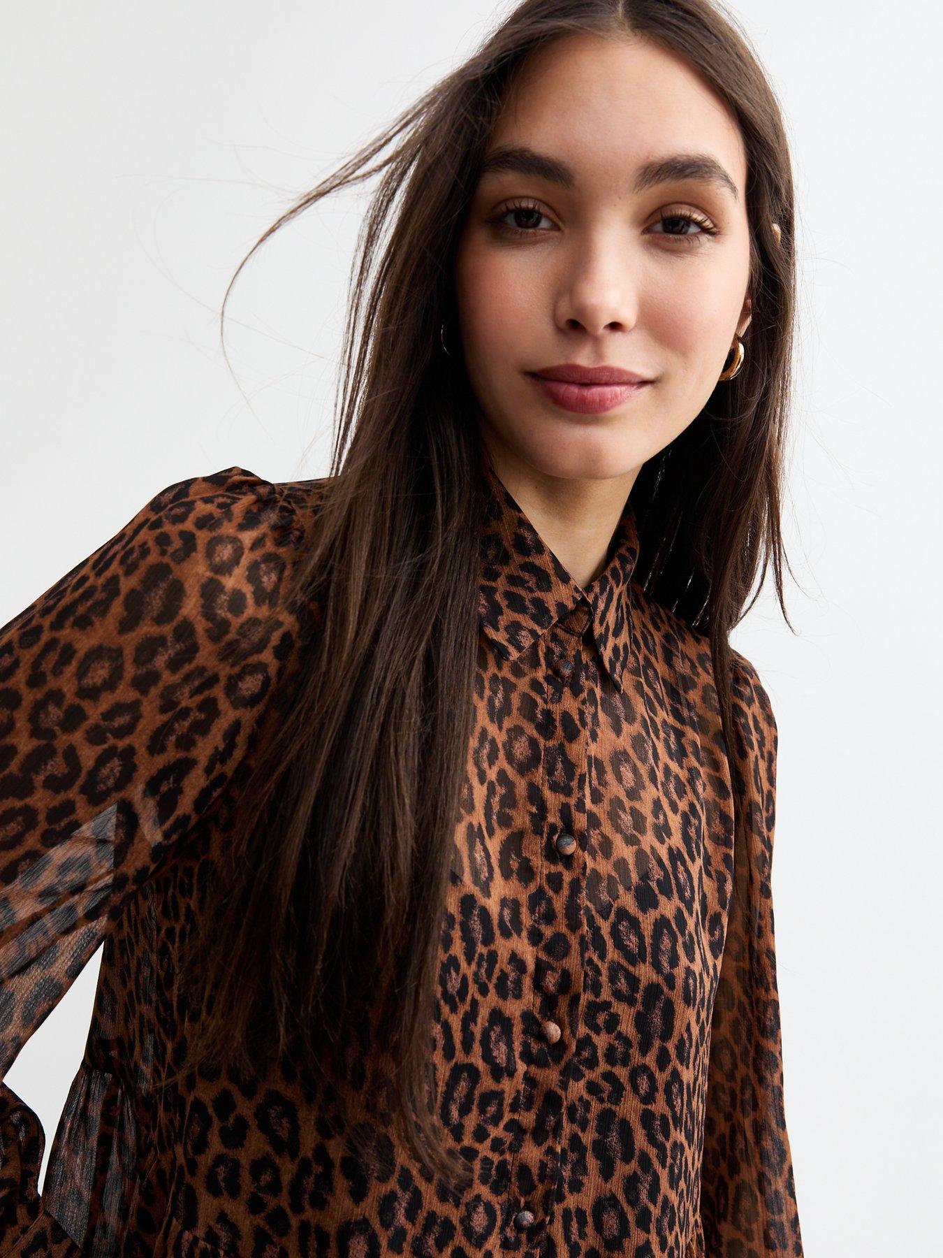 new-look-leopard-chiffon-mini-shirt-dress-printoutfit