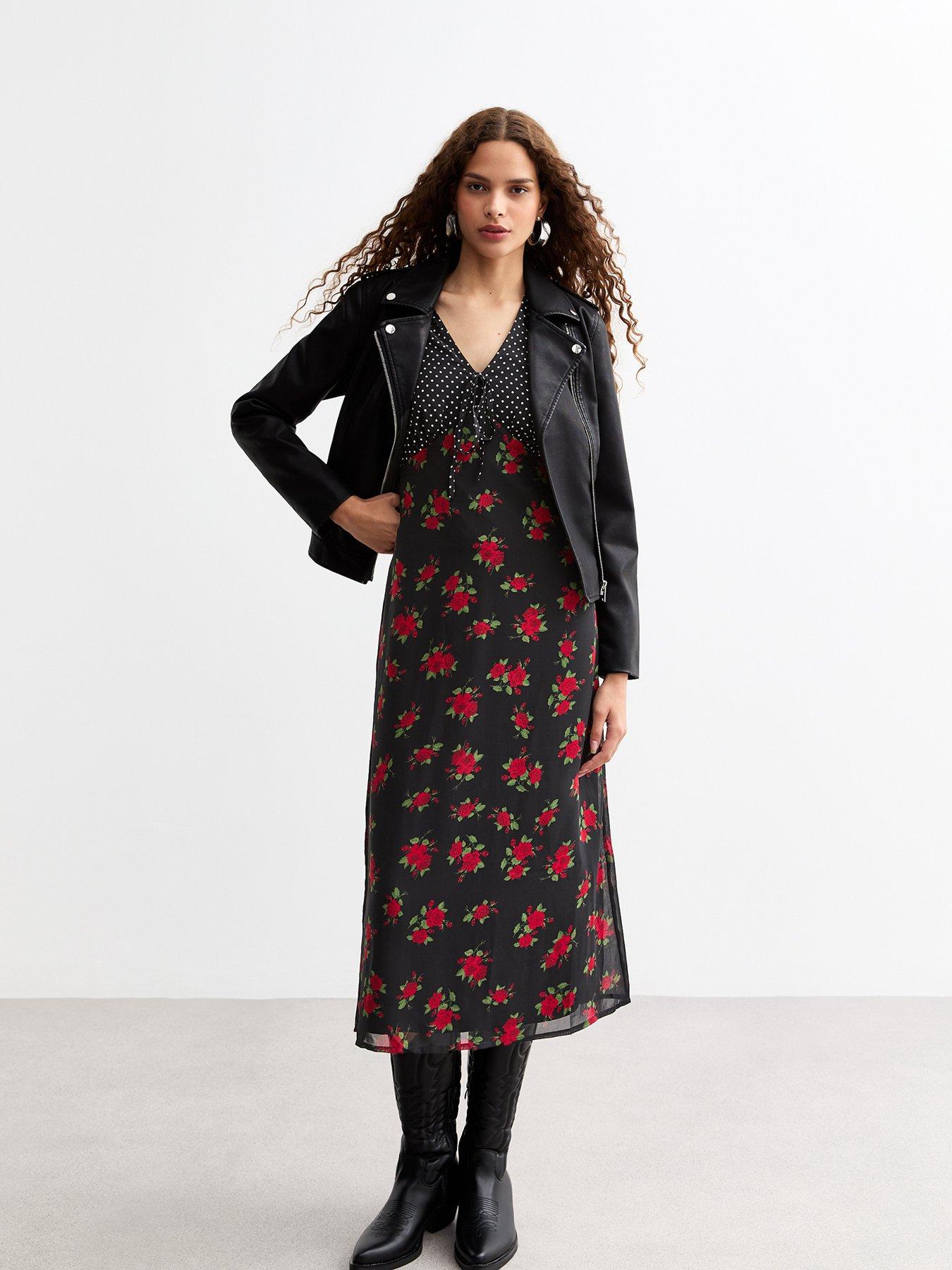 new-look-mixed-print-a-line-midi-dress-blackback