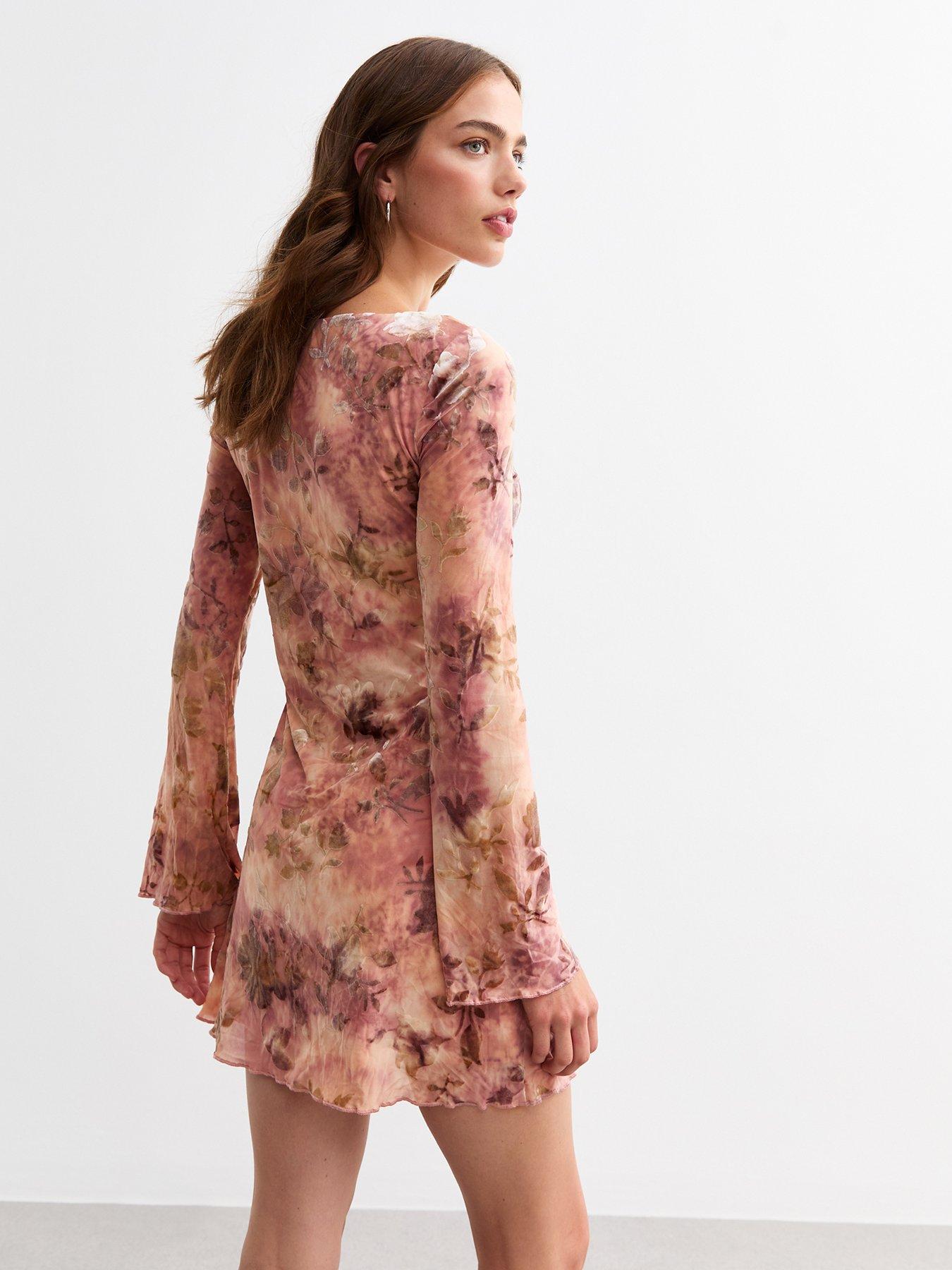 new-look-mesh-velvet-floral-mini-dress-pinkstillFront