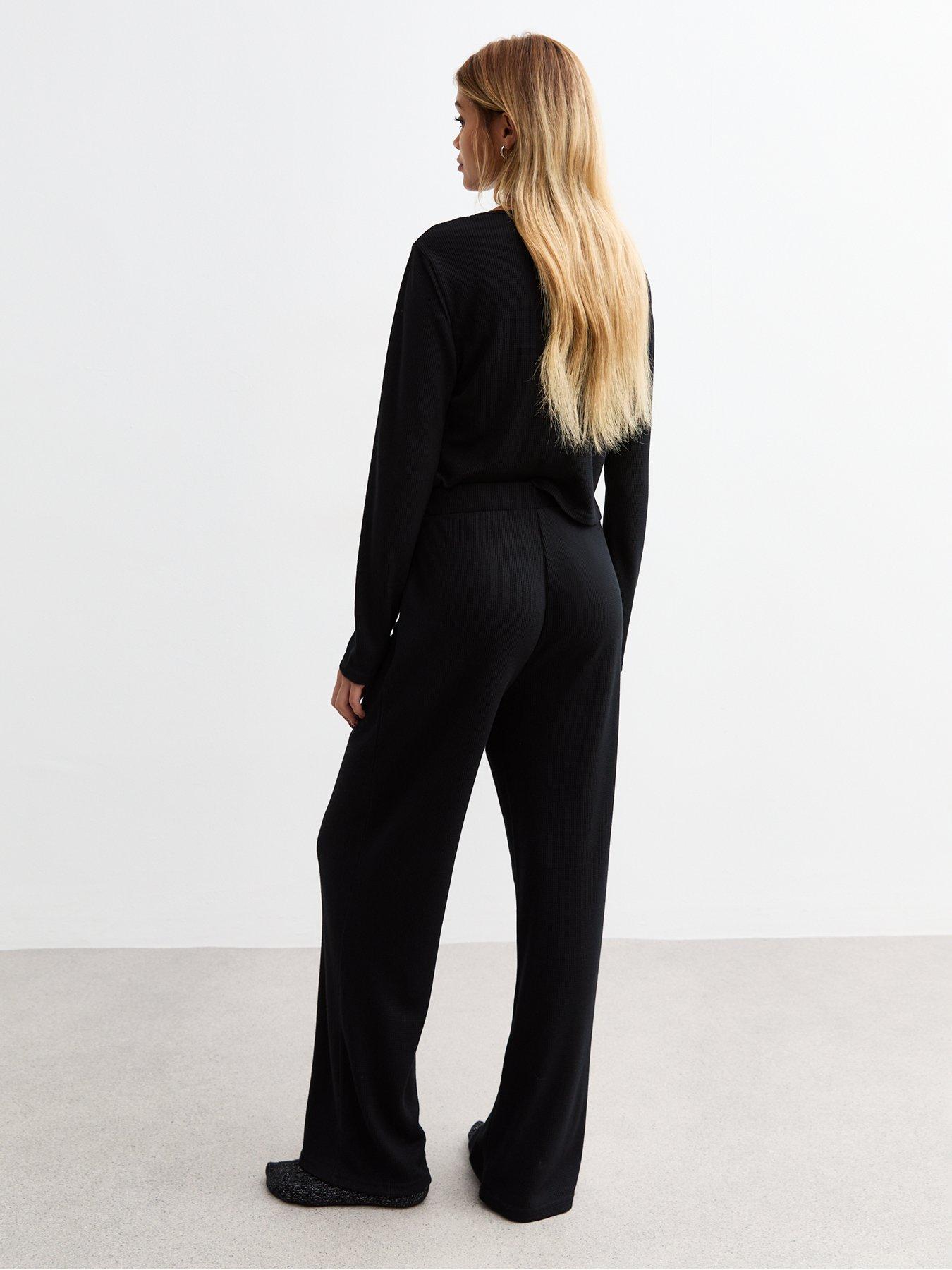 new-look-black-waffle-rib-wide-leg-joggersstillFront