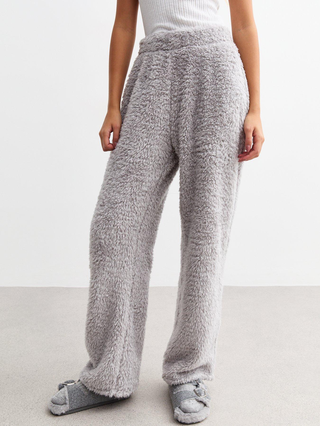 new-look-pale-grey-wide-leg-borg-joggers