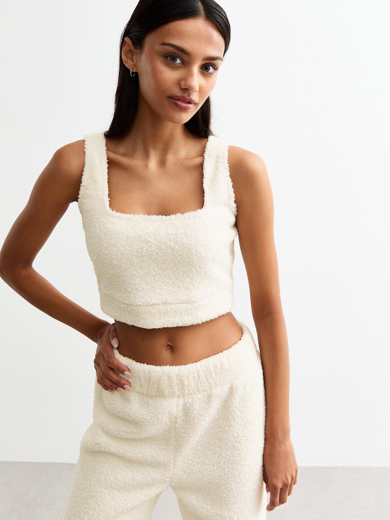 new-look-off-white-sherpa-crop-top