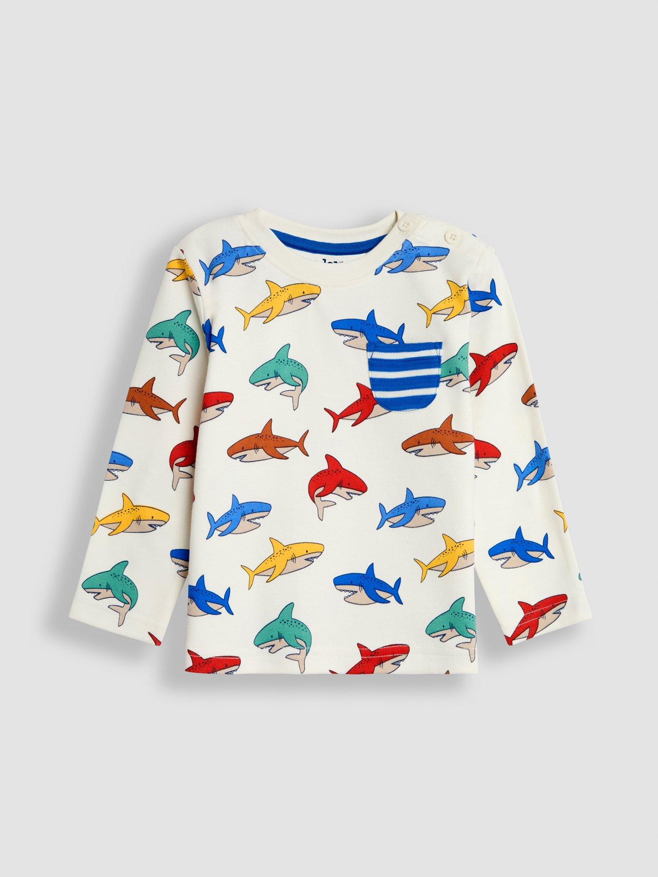 jojo-maman-bebe-boys-2-pack-shark-print-plain-tops-creamstillFront