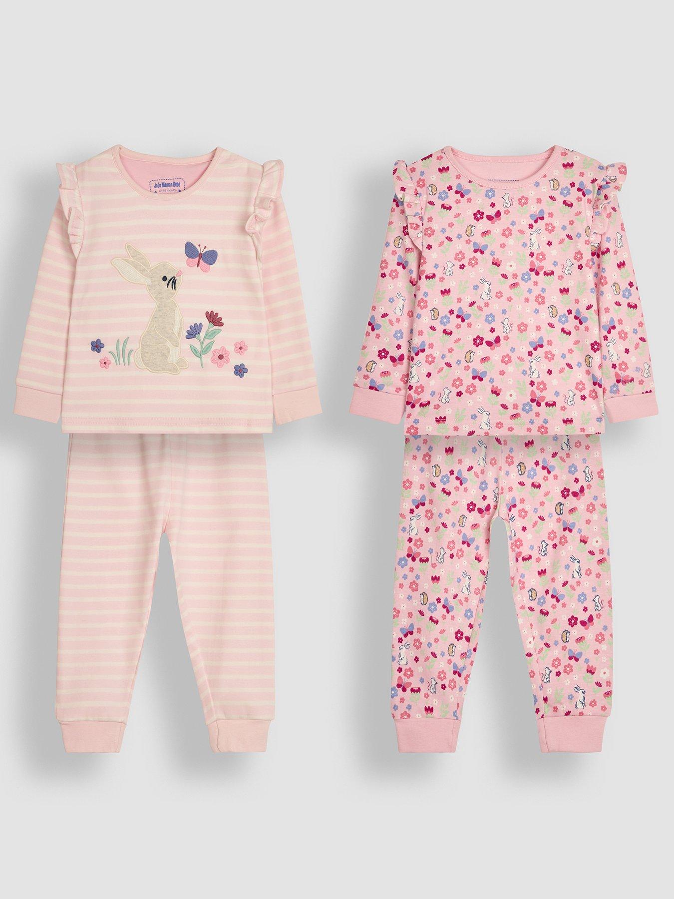 jojo-maman-bebe-girls-2-pack-bunny-frill-pyjamas-pink