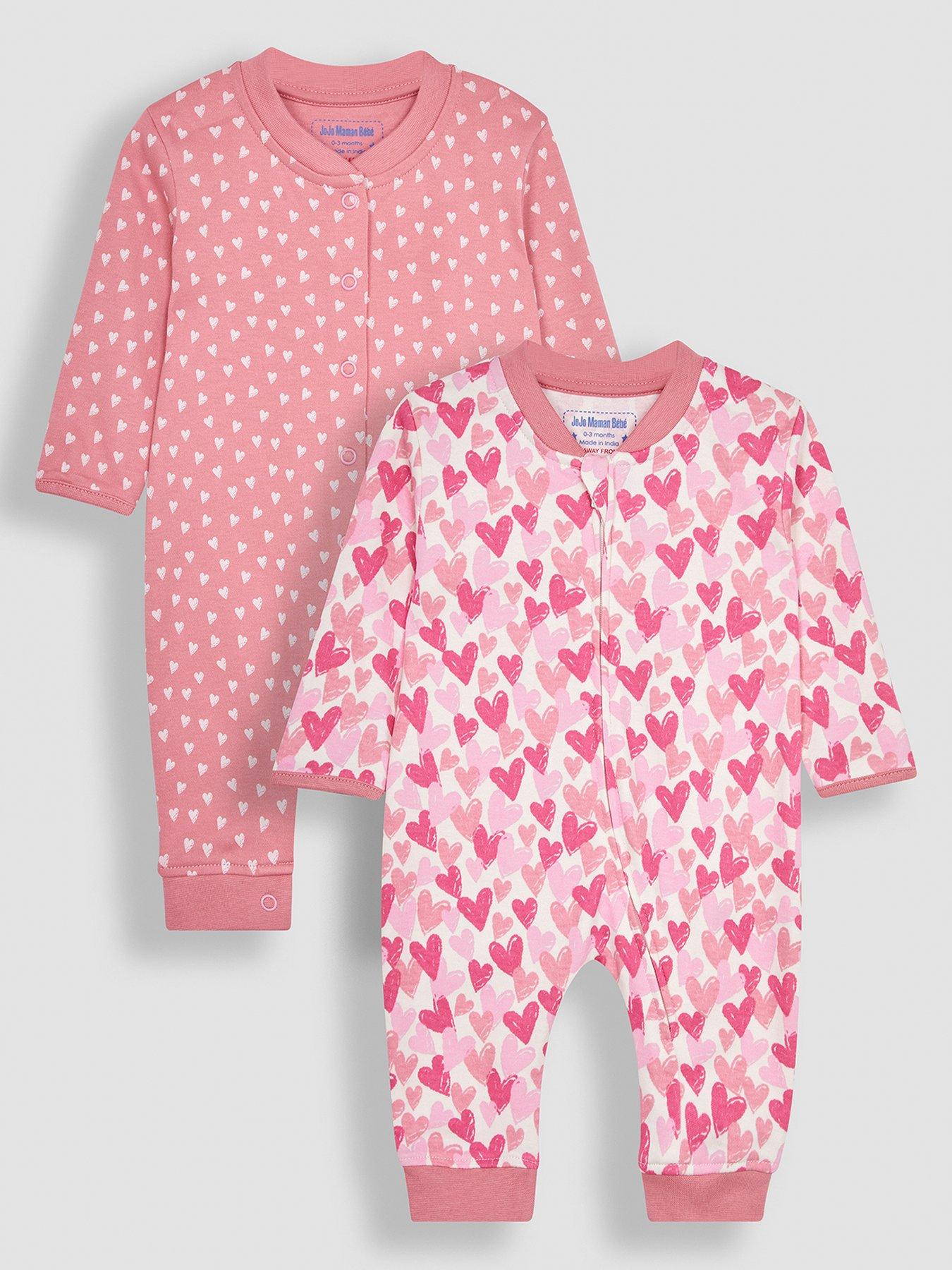 jojo-maman-bebe-girls-2-pack-love-heart-sleepsuits-pinkfront