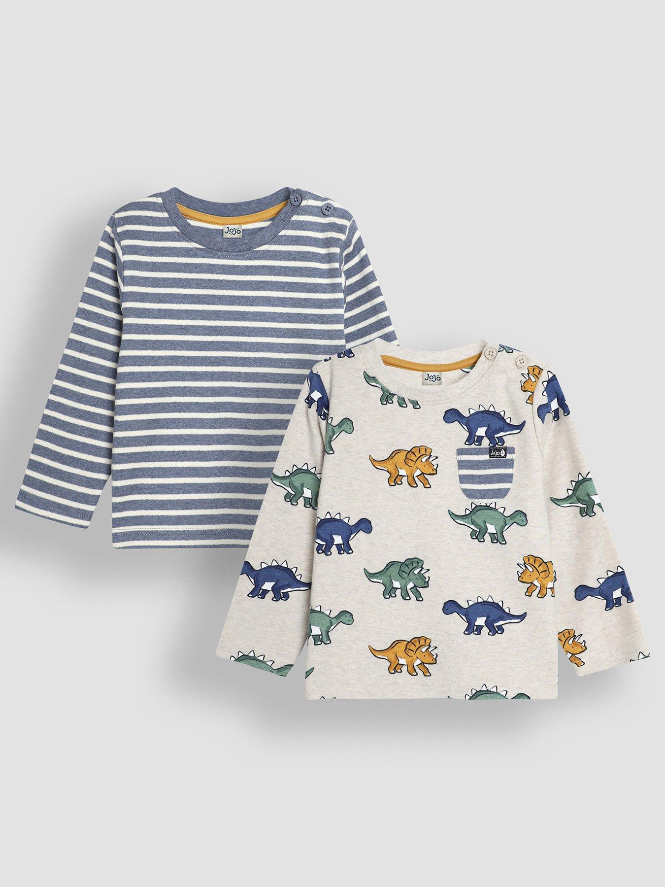 jojo-maman-bebe-boys-2-pack-dinosaur-print-amp-stripe-tops-beige