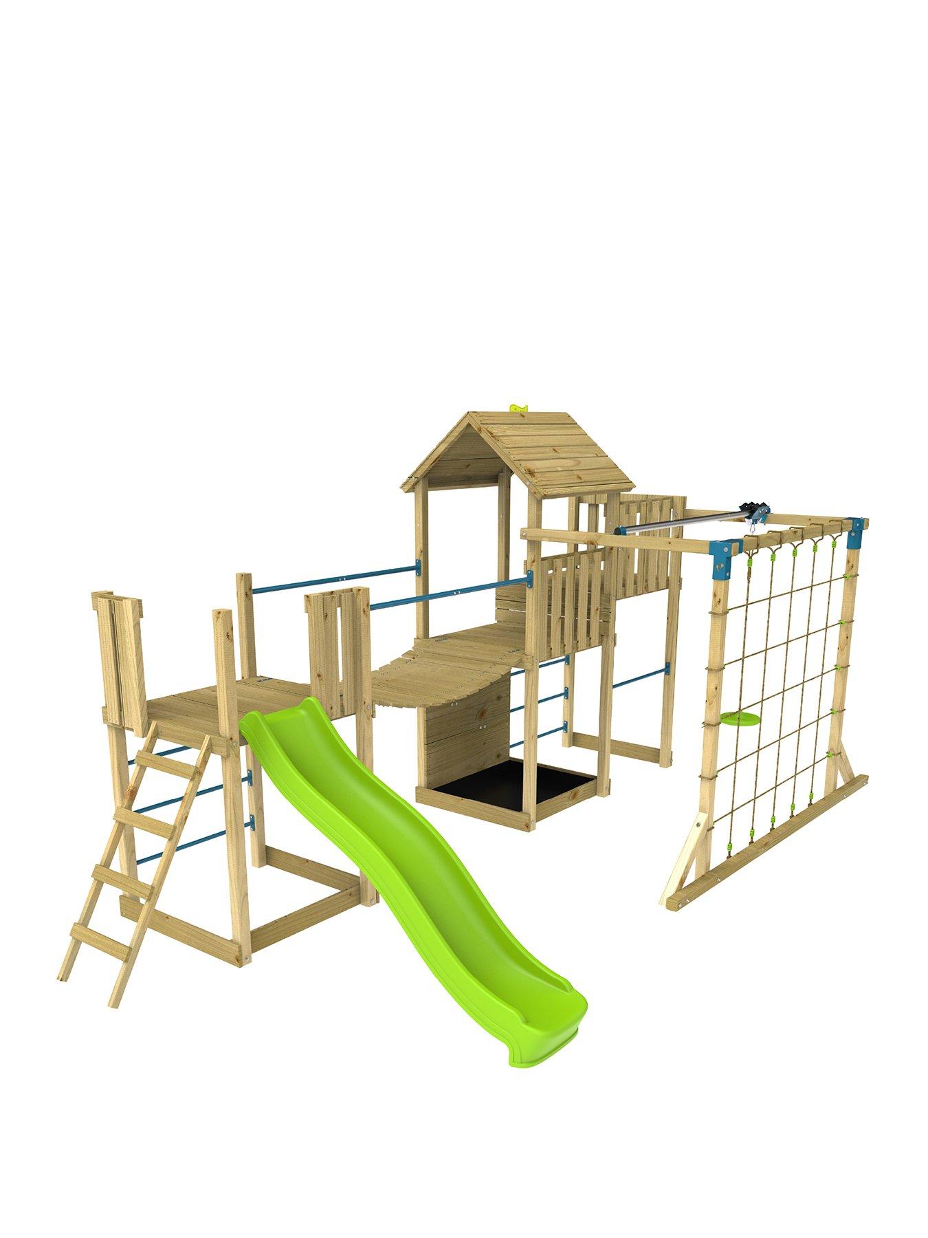 tp-skywood-wooden-climbing-frame-including-sky-deck-zipline-slide