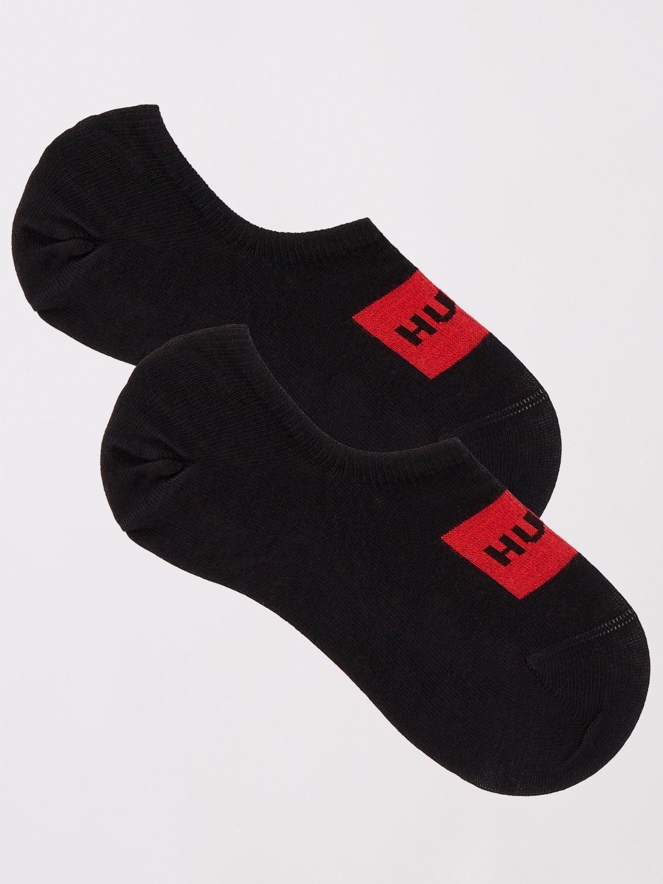 hugo-2-pack-logo-trainer-socks-blackfront