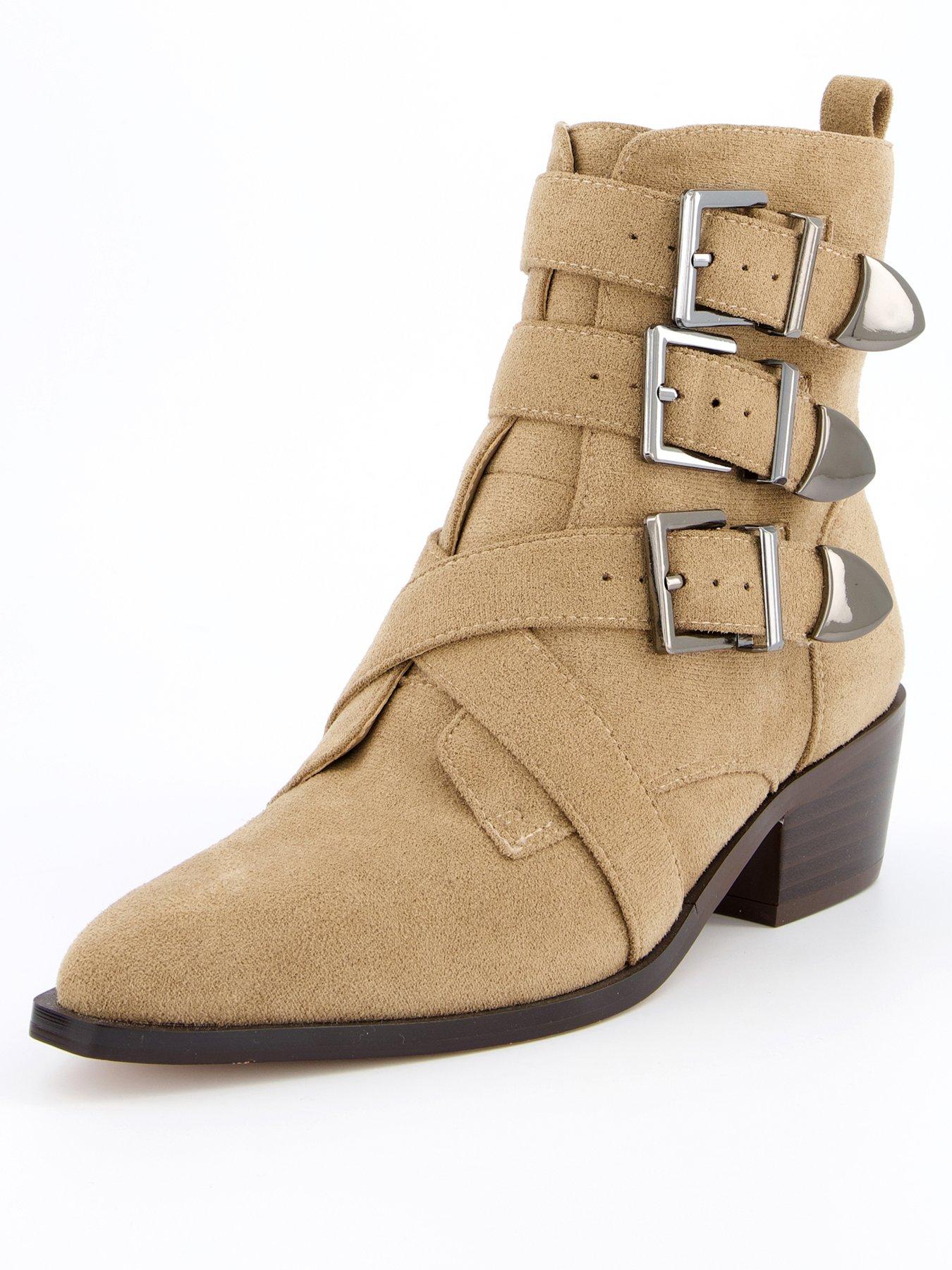 Image 2 of 7 of V by Very Buckle Western Ankle Boot - Taupe