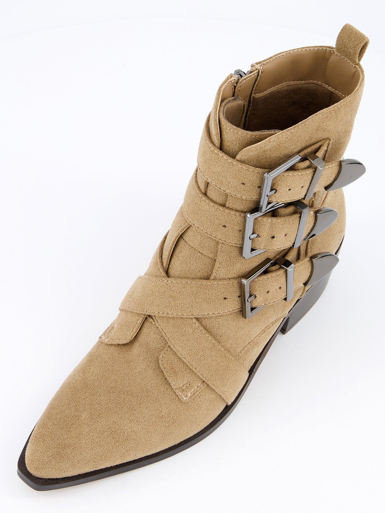 Image 3 of 7 of V by Very Buckle Western Ankle Boot - Taupe