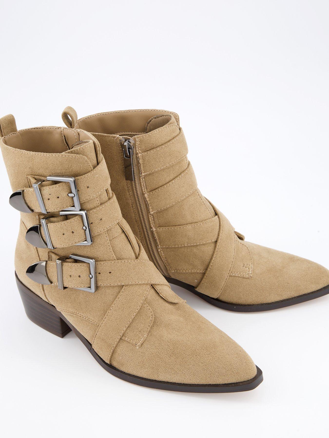 Image 5 of 7 of V by Very Buckle Western Ankle Boot - Taupe