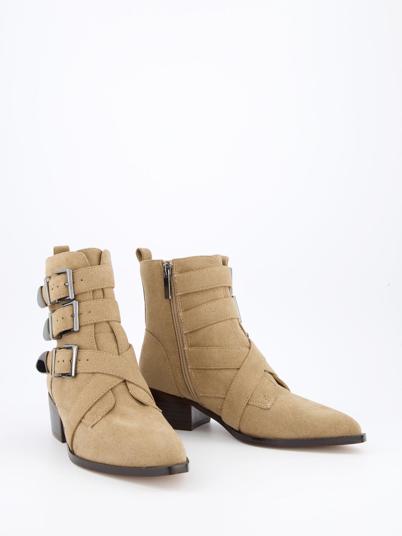 Image 6 of 7 of V by Very Buckle Western Ankle Boot - Taupe