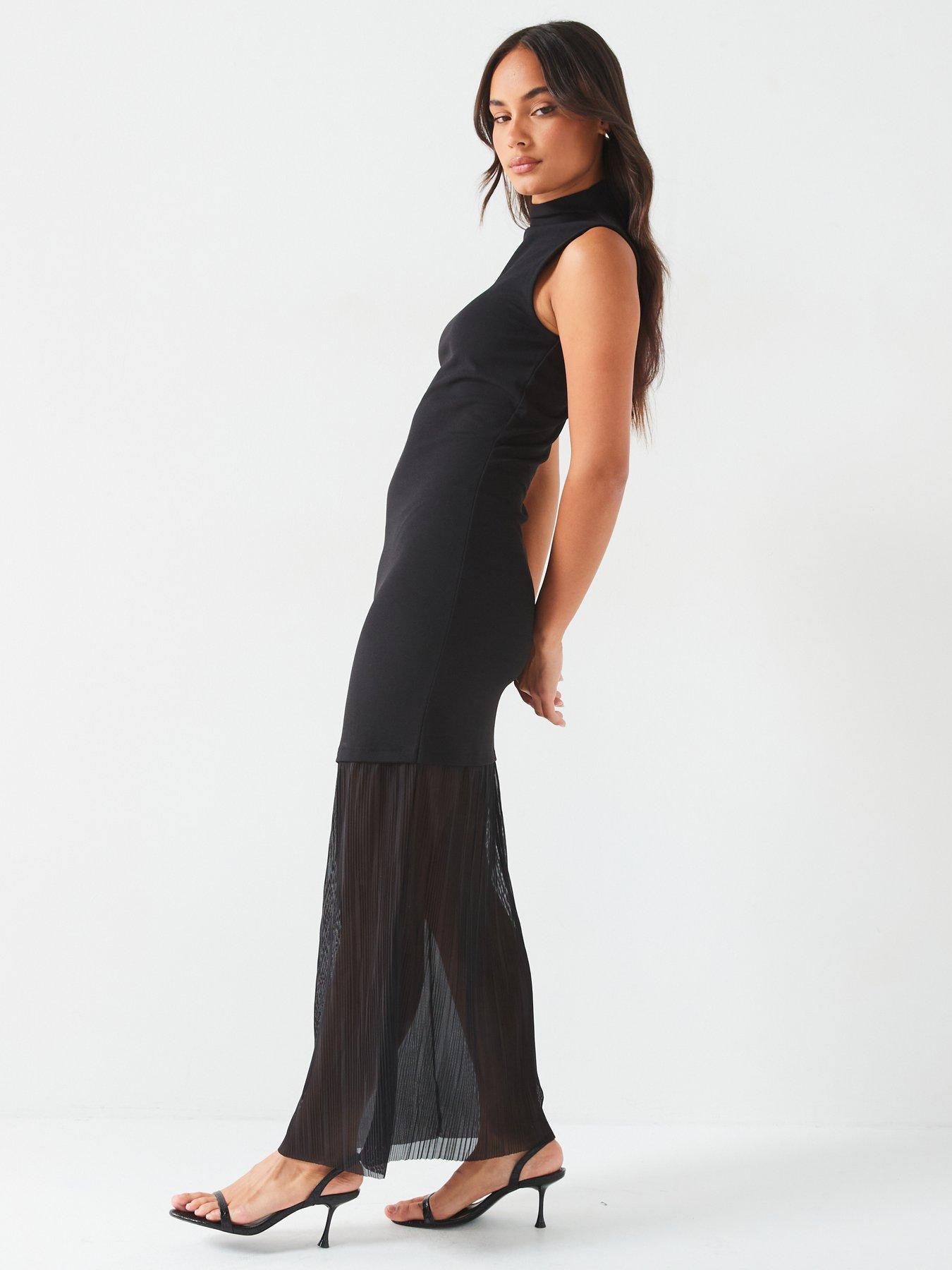 v-by-very-high-neck-ponte-sleeveless-dress-blackback