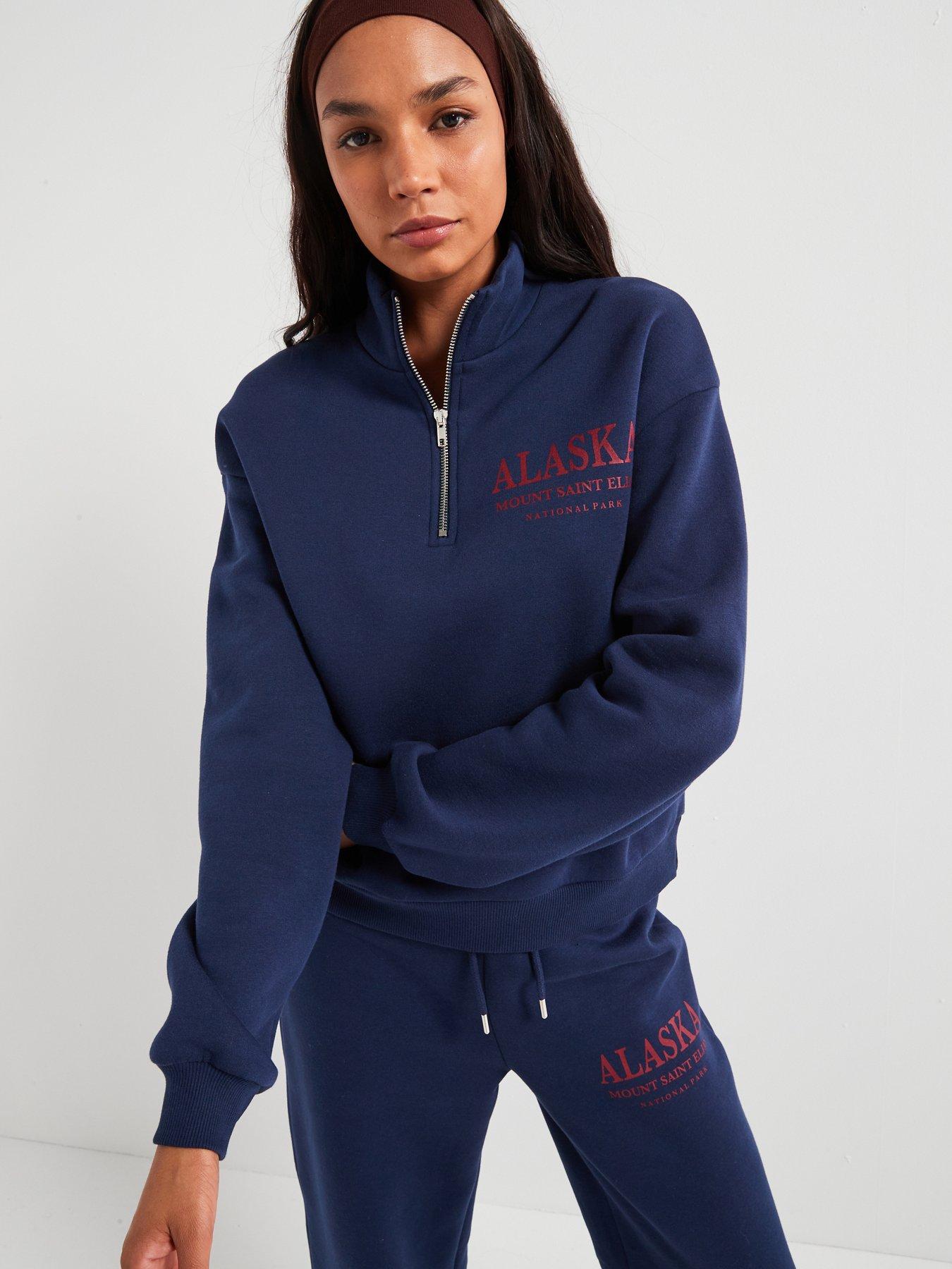 v-by-very-ski-half-zip-slogan-sweatshirt-co-ord-navy