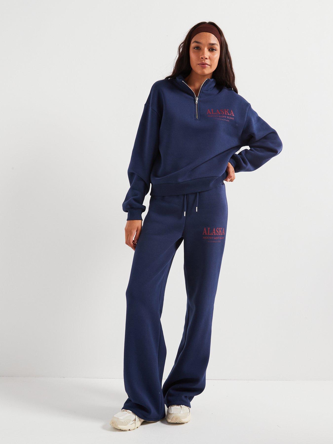 v-by-very-ski-half-zip-slogan-sweatshirt-co-ord-navyback