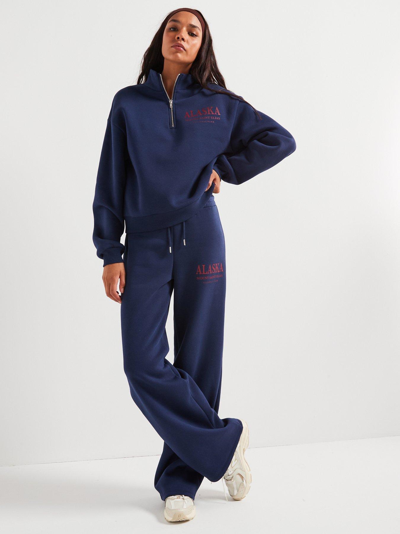 Image 3 of 6 of V by Very Ski Wide Leg Jogger Co-Ord - Navy