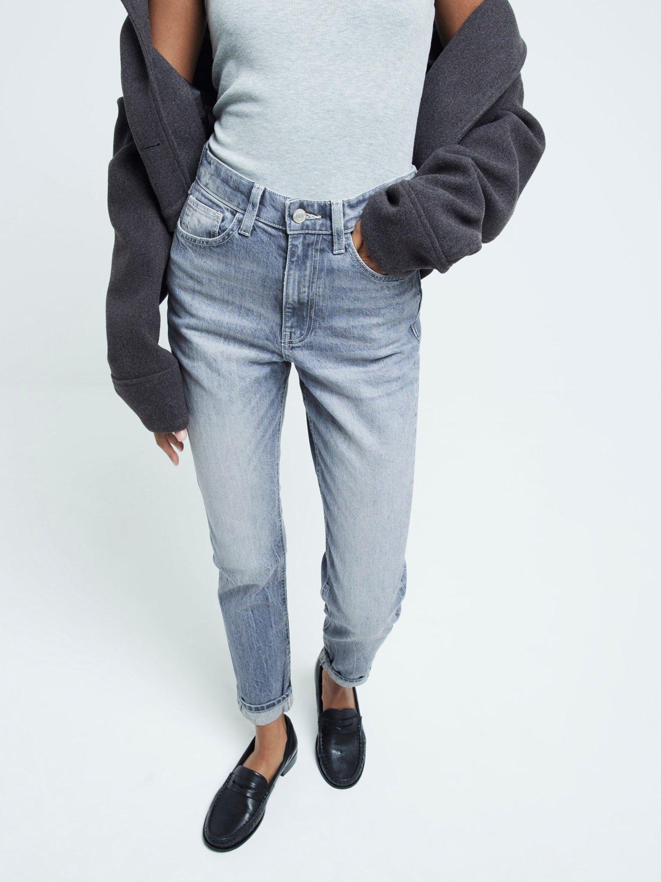 River Island Sculpted Mom Jeans - Grey