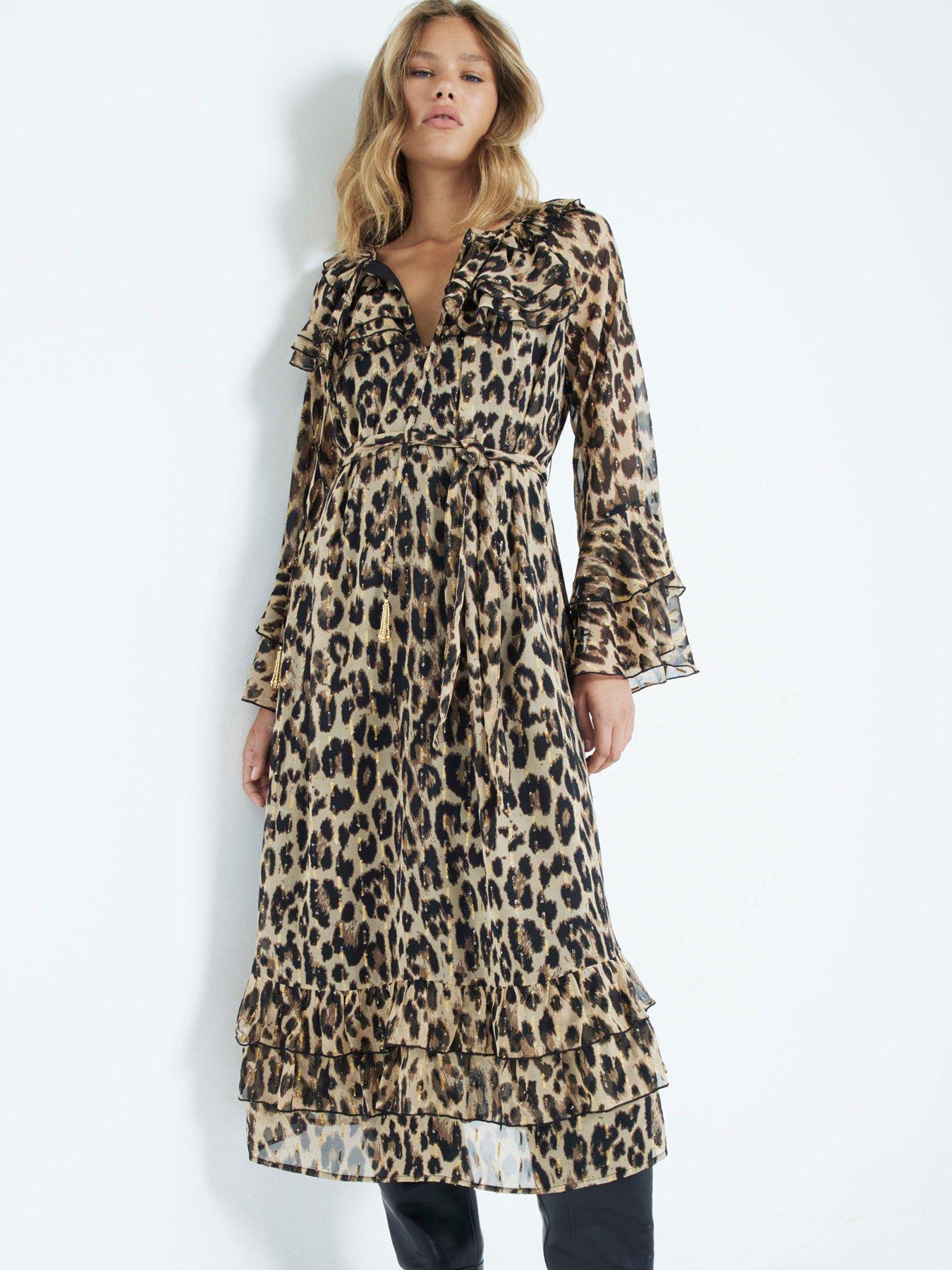 river-island-frilly-animal-print-midi-dress-beige