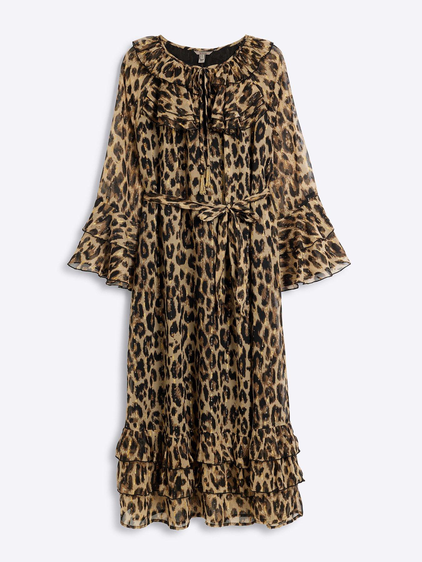 river-island-frilly-animal-print-midi-dress-beigedetail