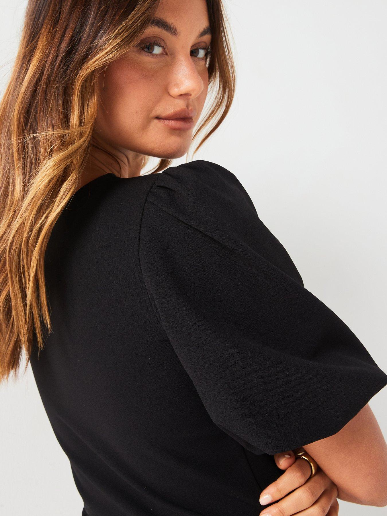 v-by-very-puff-sleeve-one-shoulder-top-blackdetail