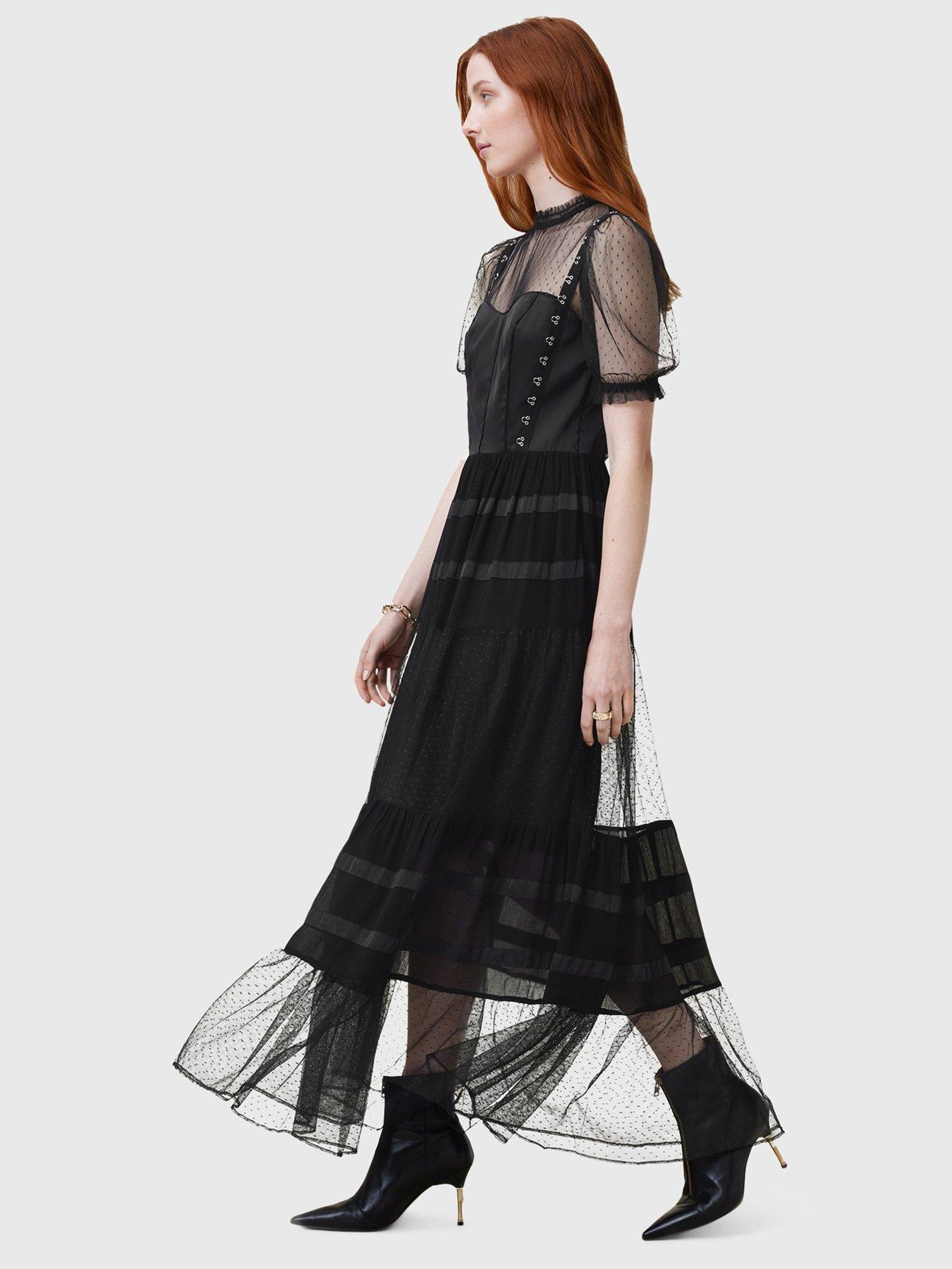 allsaints-ryla-polka-dot-mesh-maxi-dress-blackstillFront