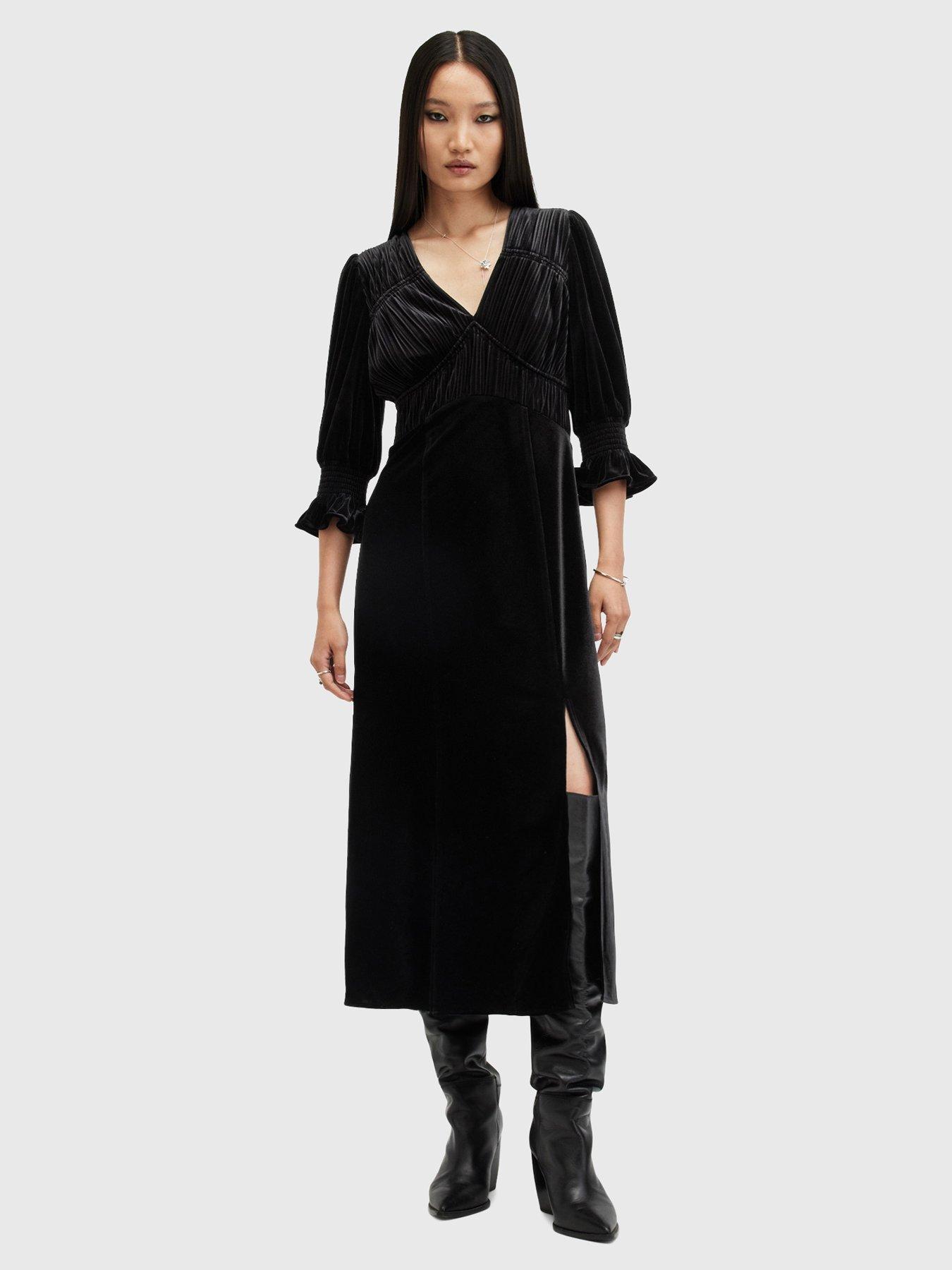 allsaints-ani-v-neck-velvet-midi-dress-black