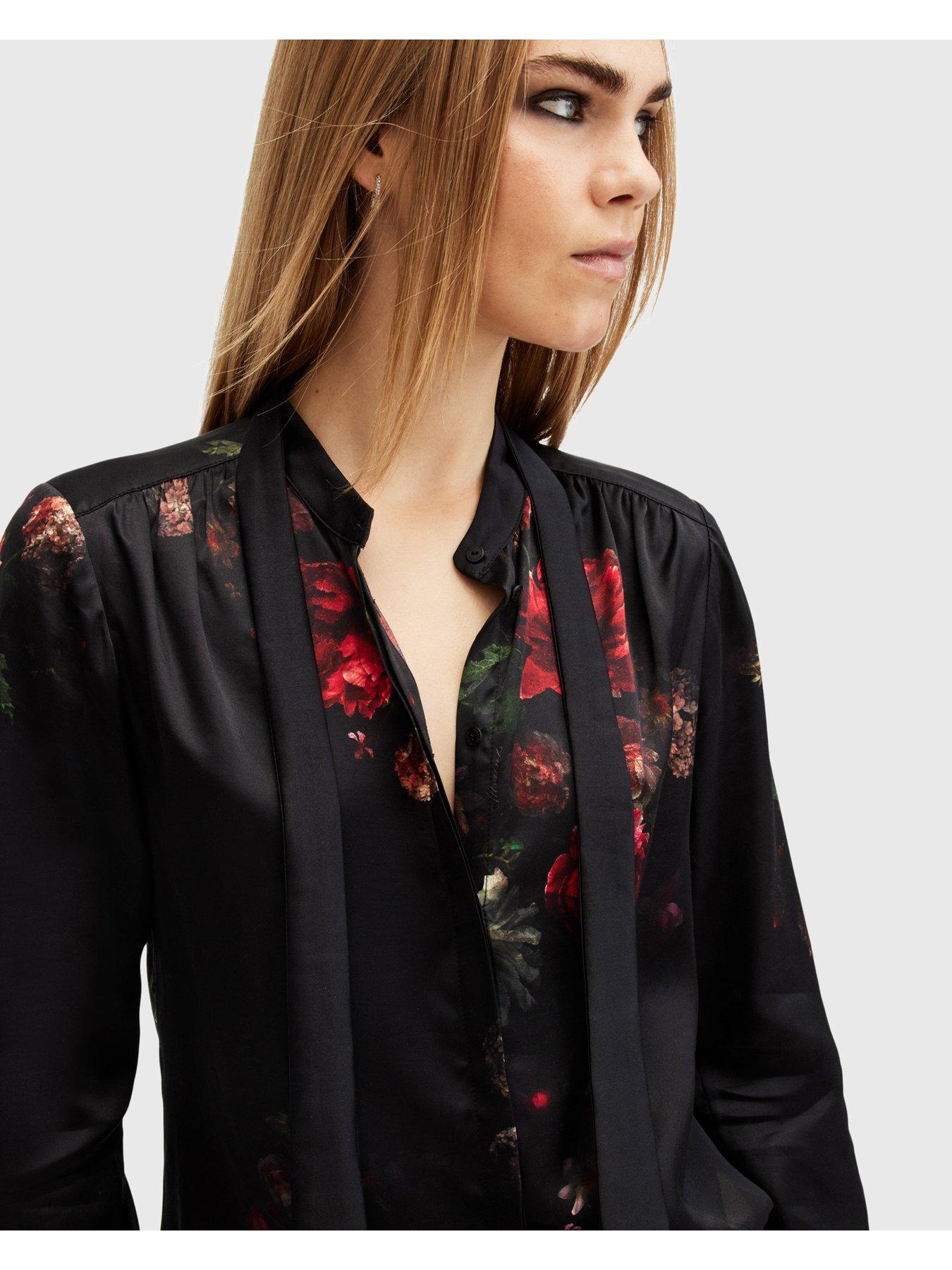 allsaints-toni-silk-blend-printed-shirt-blackoutfit