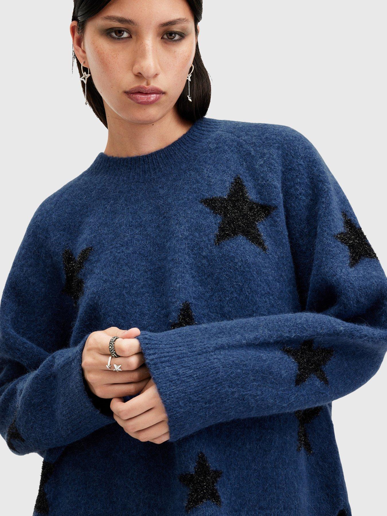 allsaints-starlet-brushed-jacquard-print-jumper-dark-blueoutfit