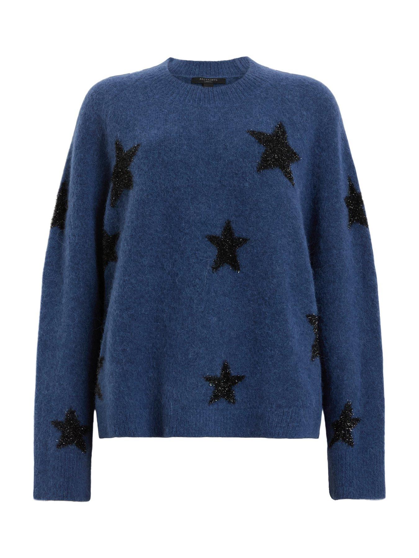 allsaints-starlet-brushed-jacquard-print-jumper-dark-bluedetail