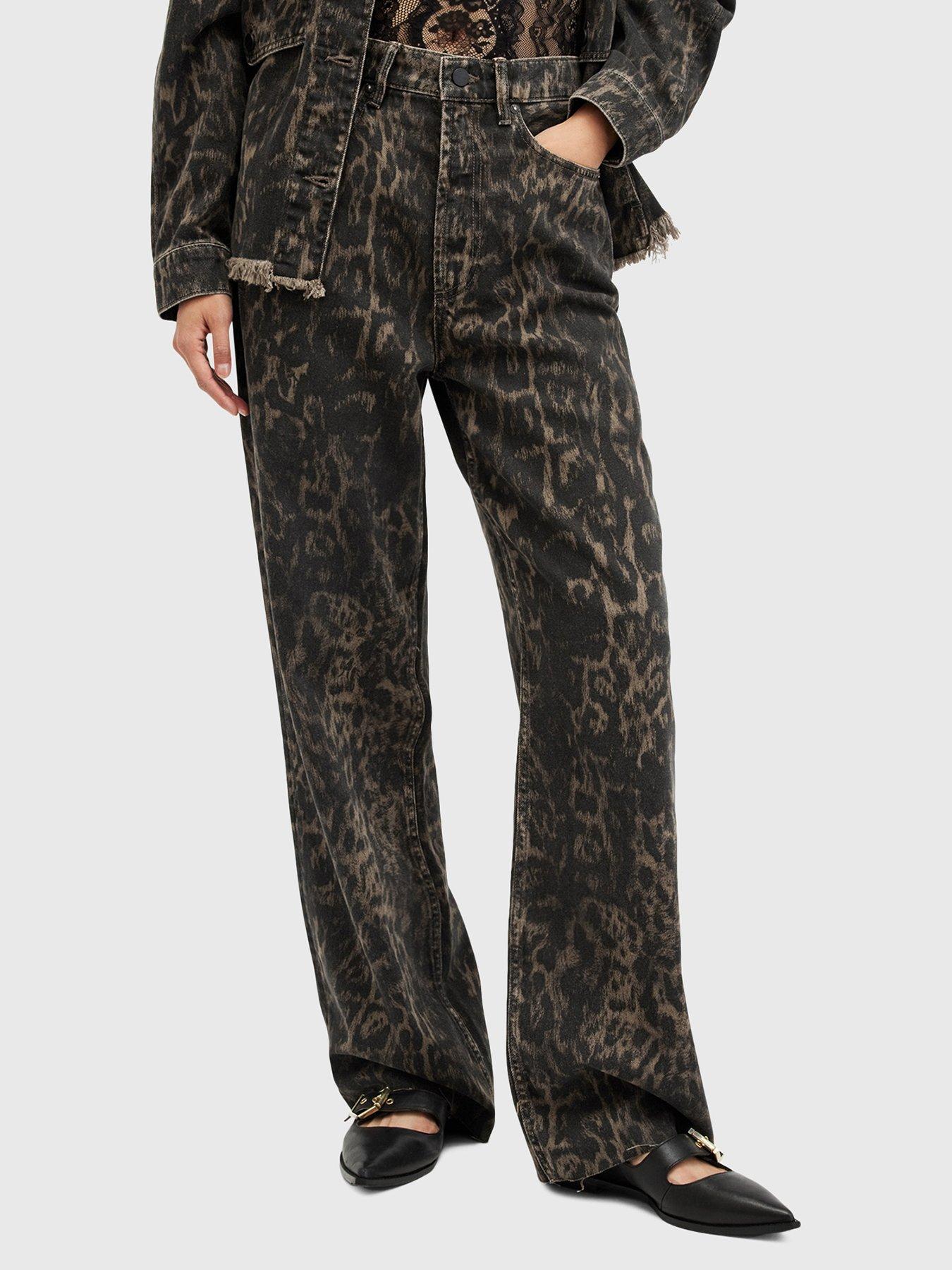 undefined Blake Leopard Print Jeans - Brown