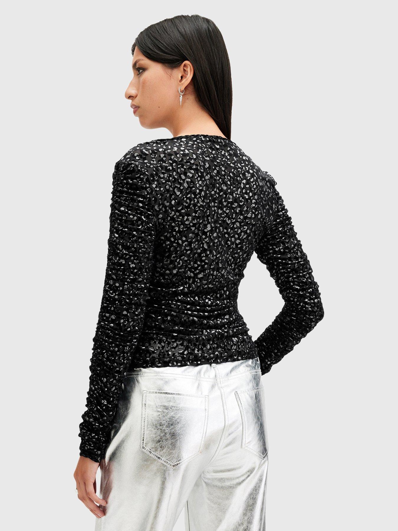 allsaints-eris-metallic-leopard-print-top-blackstillFront