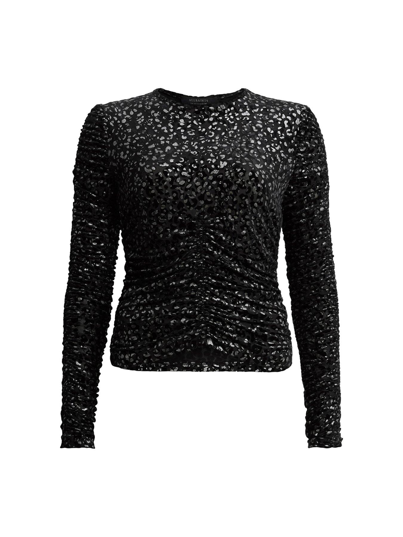 allsaints-eris-metallic-leopard-print-top-blackdetail