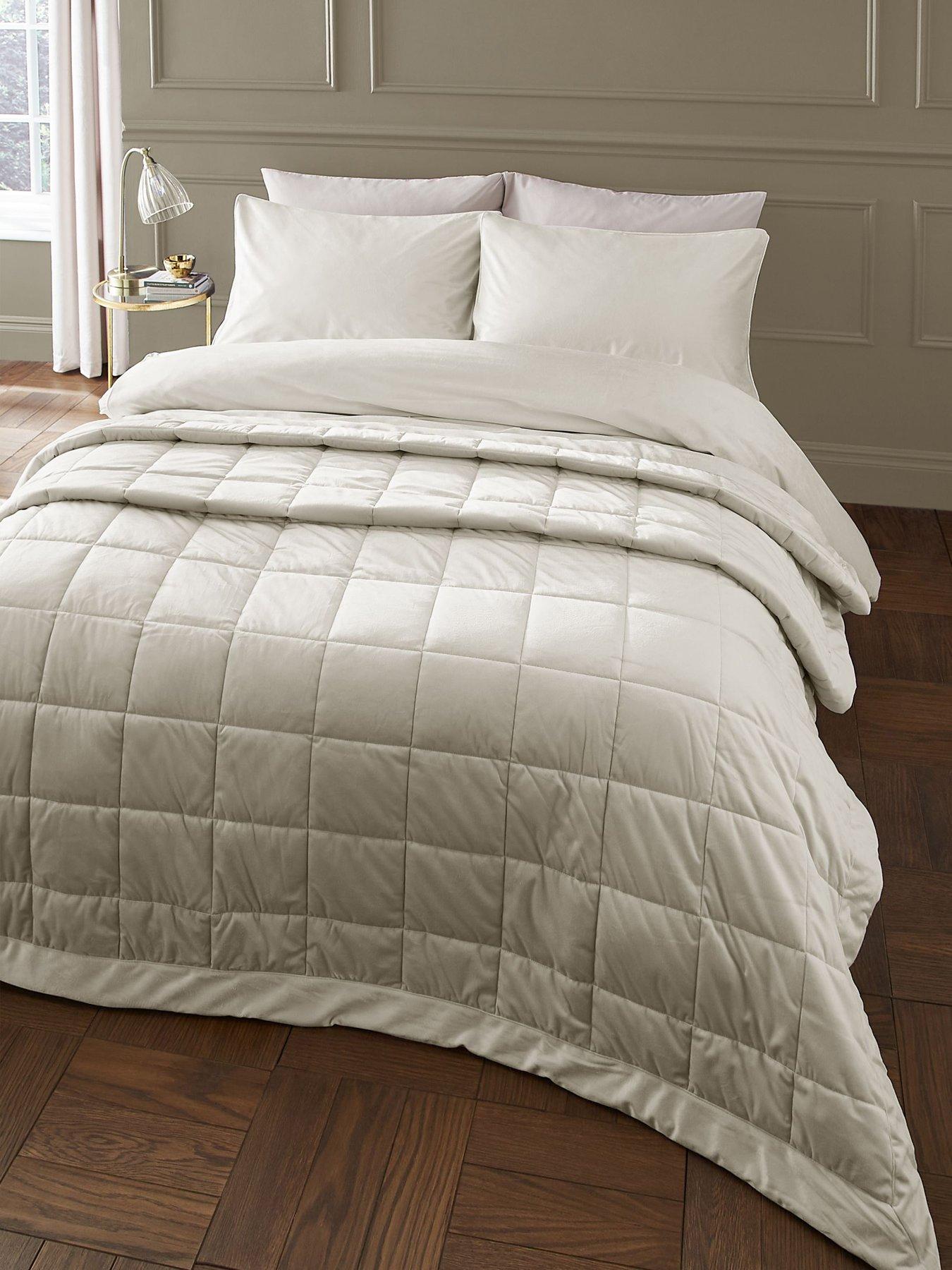 Catherine Lansfield Kingsley Matt Velvet Bedspread Throw
