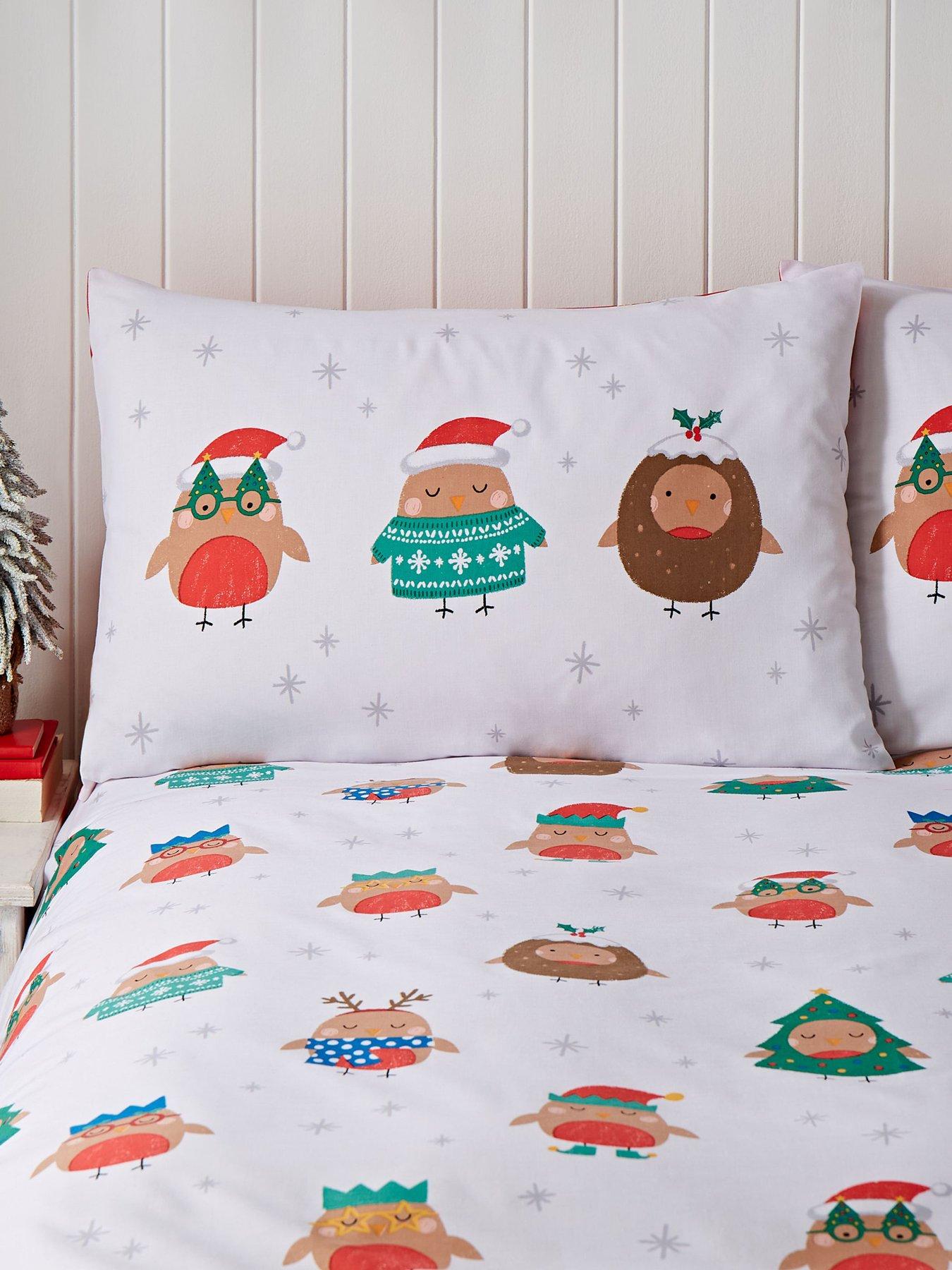 Image 5 of 6 of Catherine Lansfield Christmas Party Robins Duvet Set
