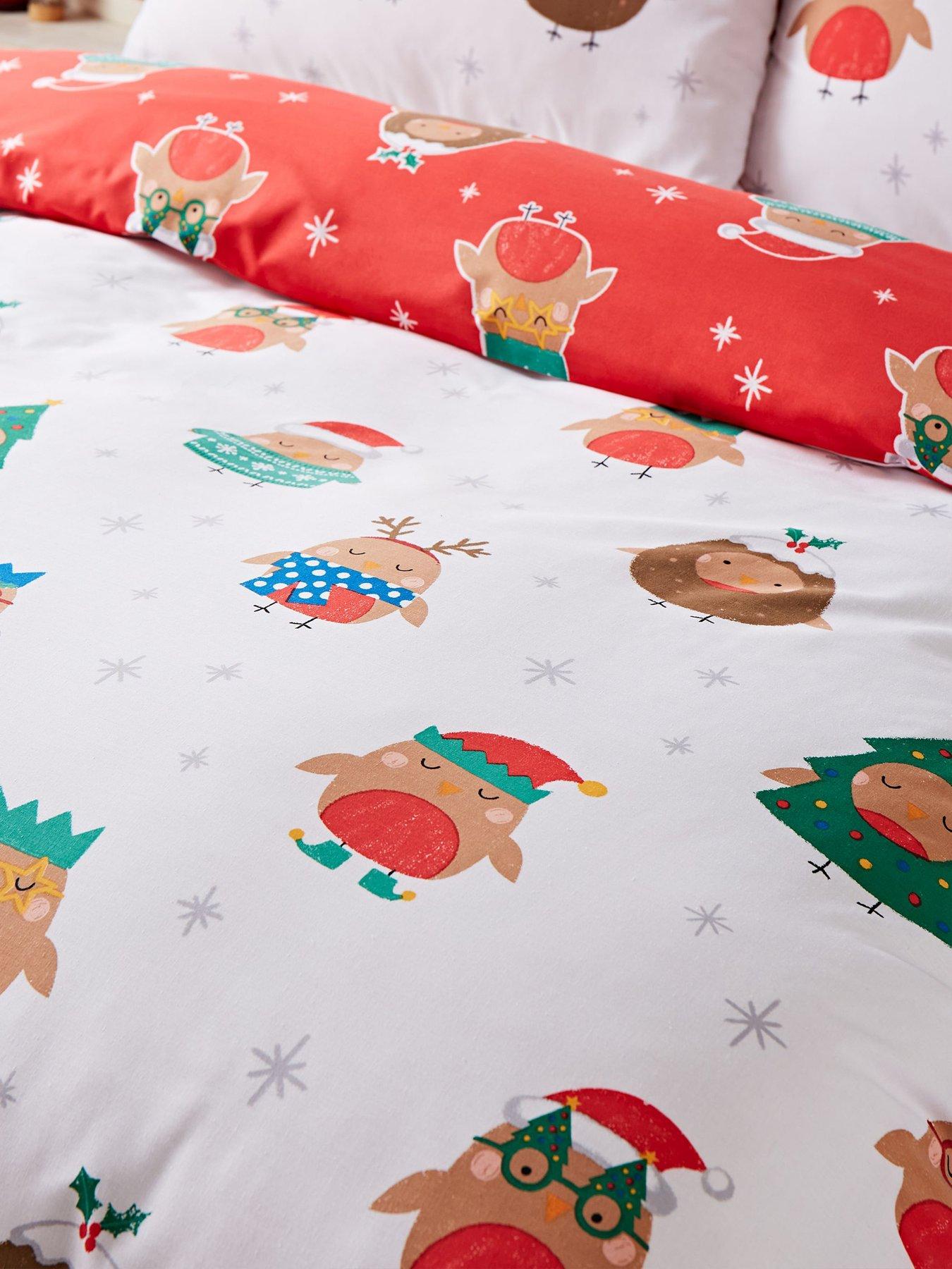 Image 6 of 6 of Catherine Lansfield Christmas Party Robins Duvet Set